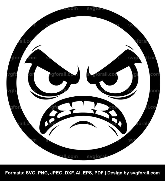 Angry Face Cricut SVG