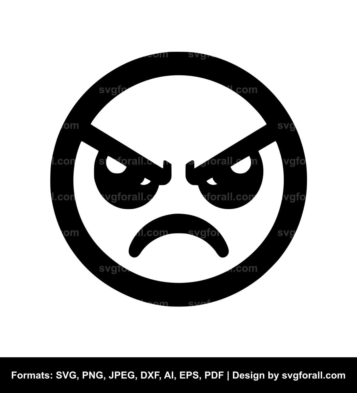 Angry Face SVG Design