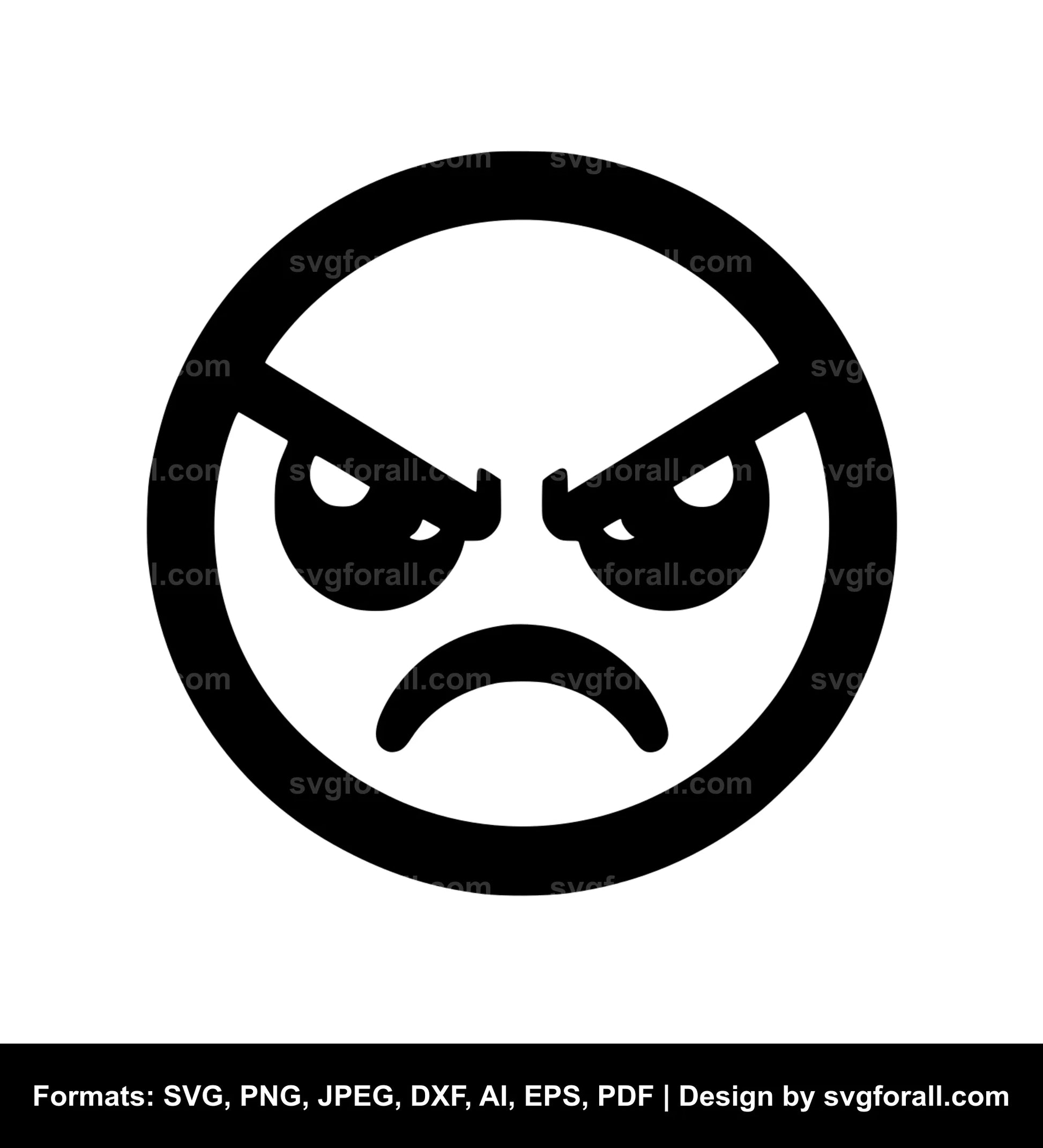 Angry Face SVG Design