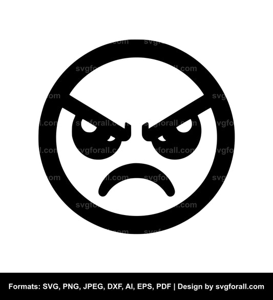 Angry Face SVG Design