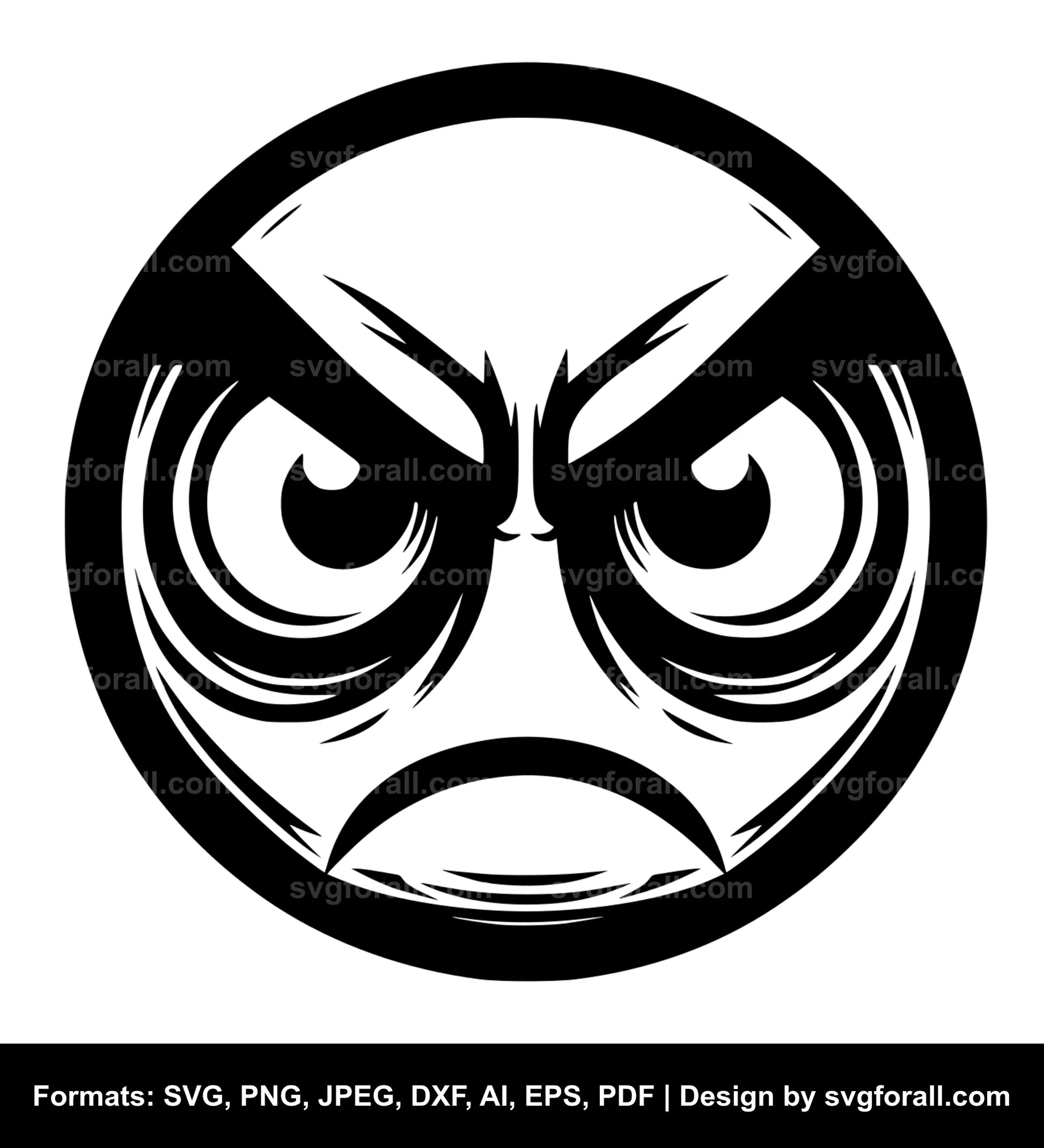 Angry Face SVG PNG