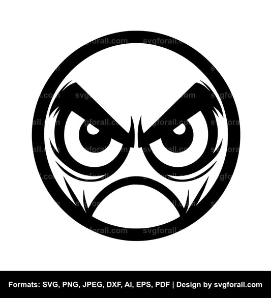 Angry Face SVG Vector