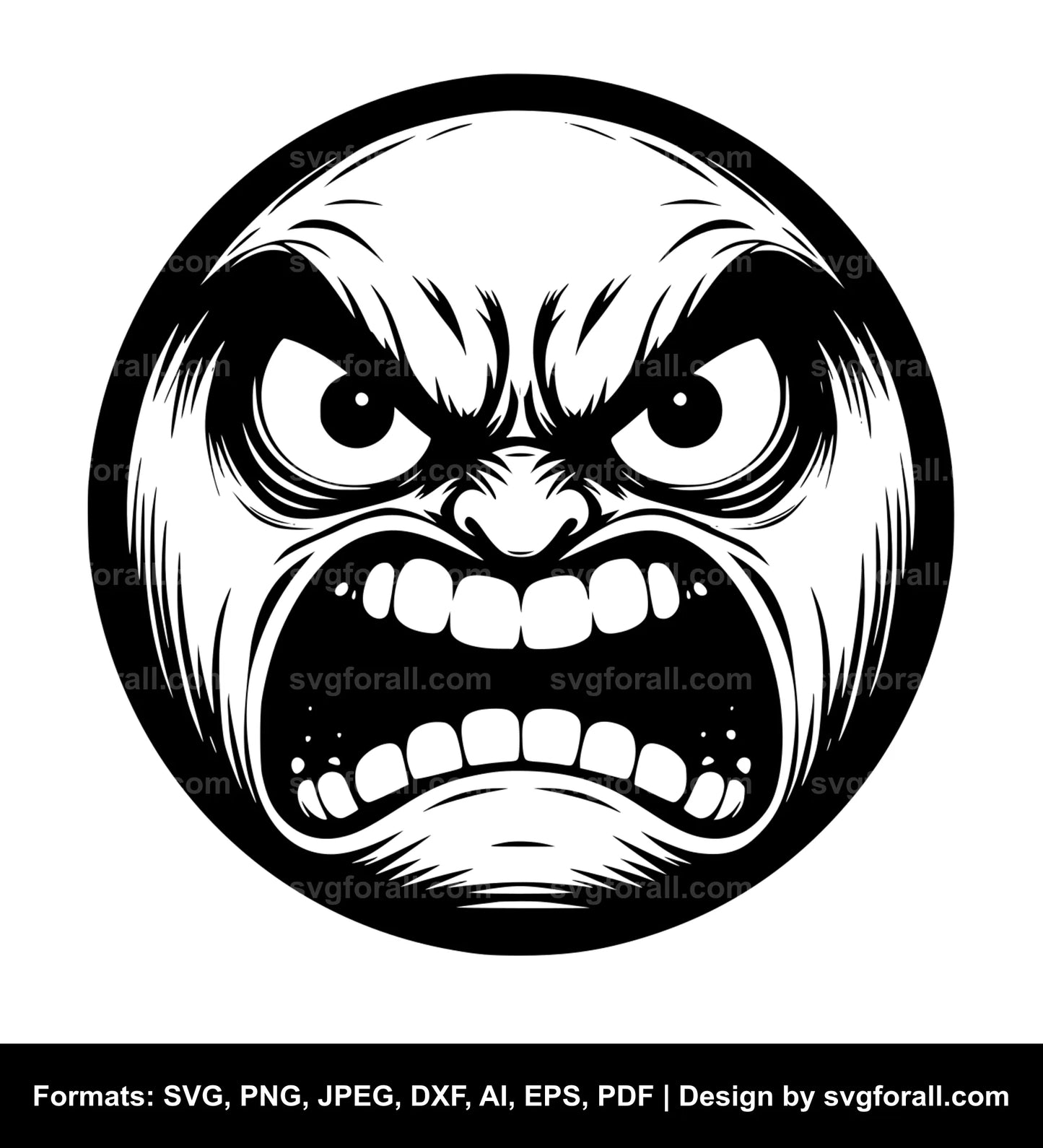 Angry Face Vector SVG