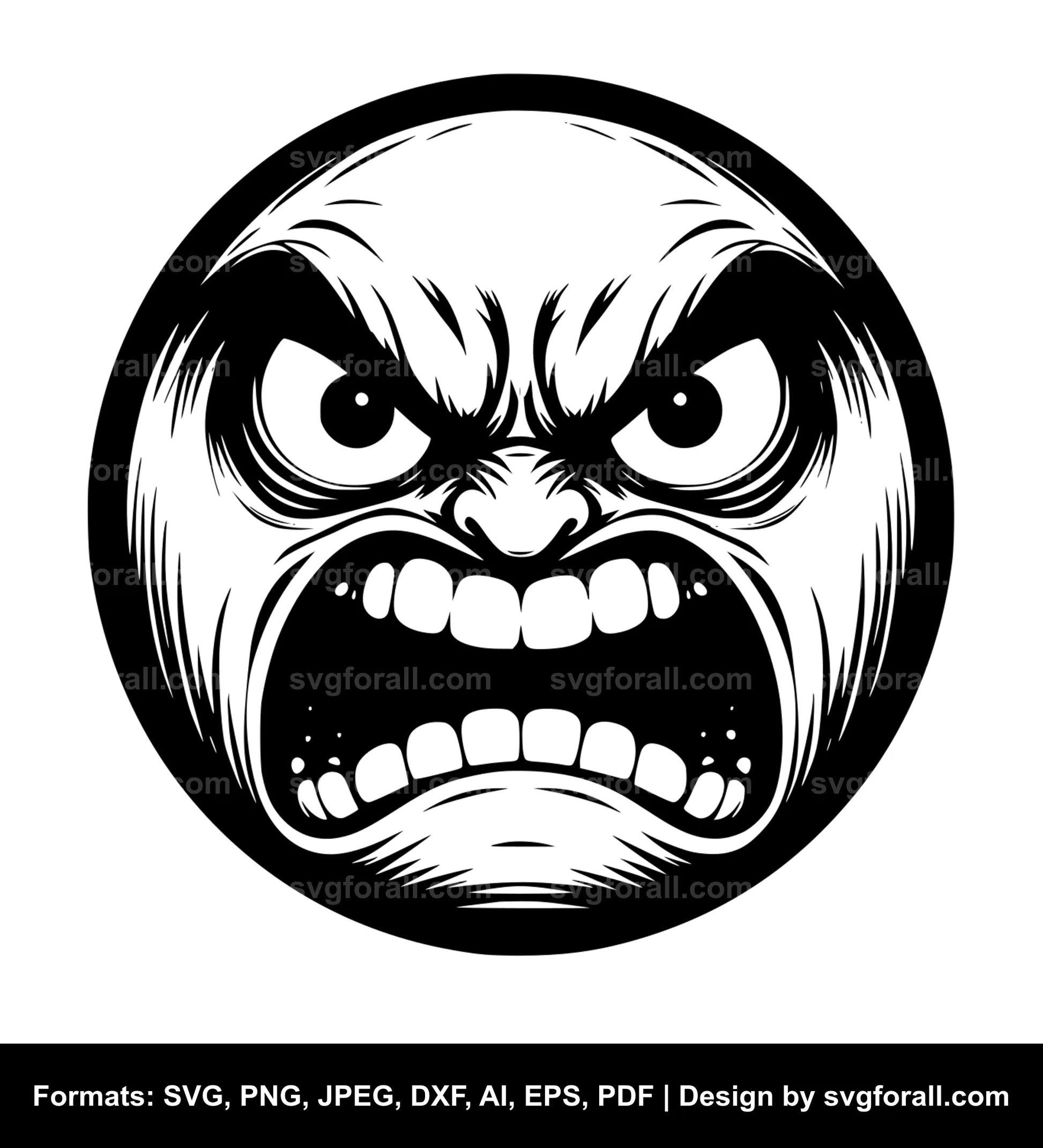 Angry Face Vector SVG