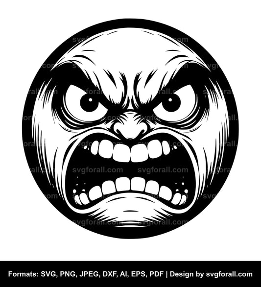 Angry Face Vector SVG