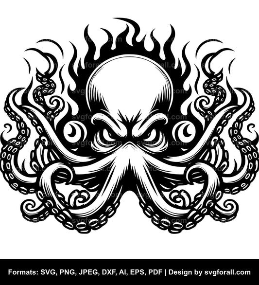 Angry Octopus SVG