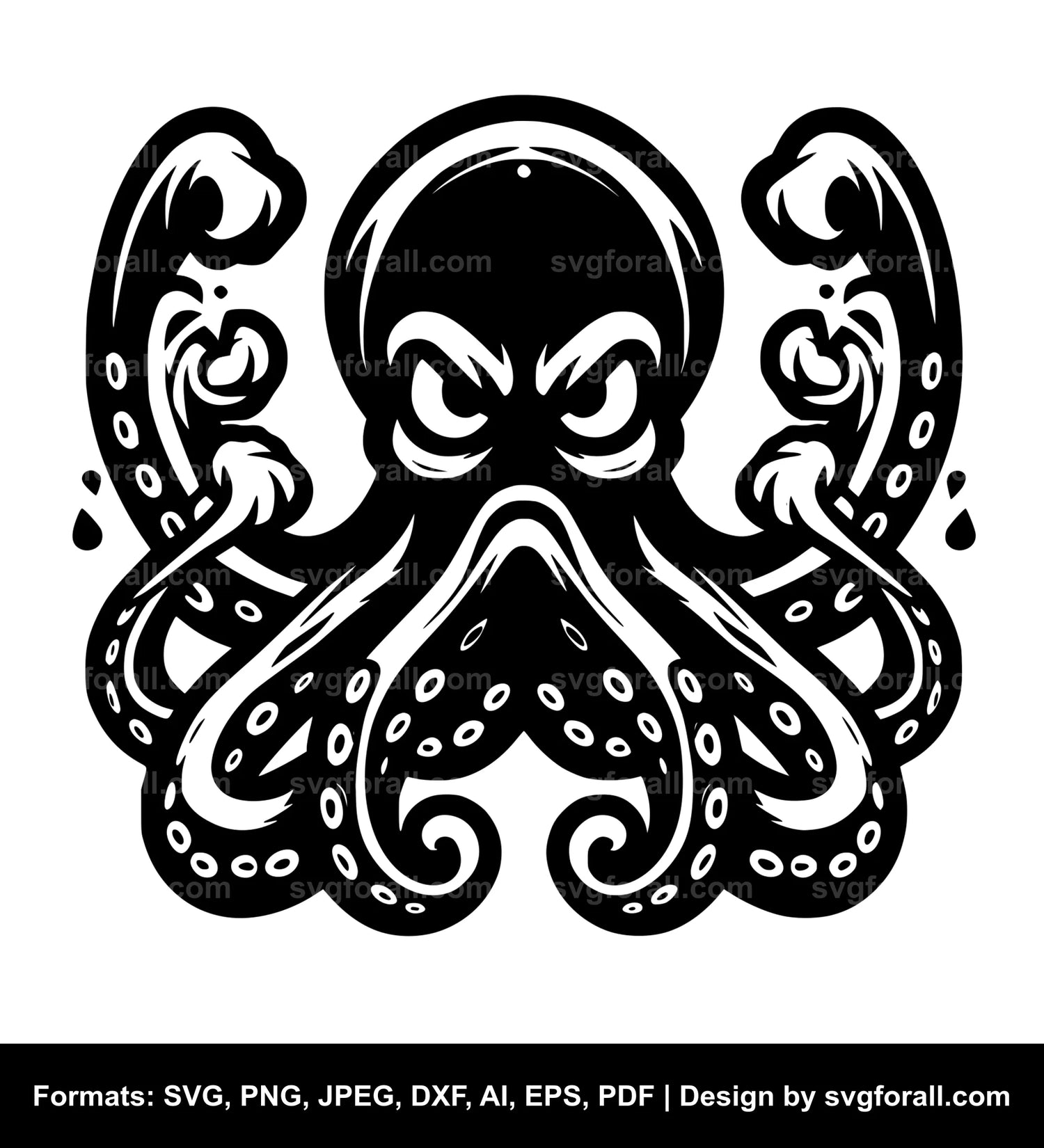 Angry Octopus SVG Design