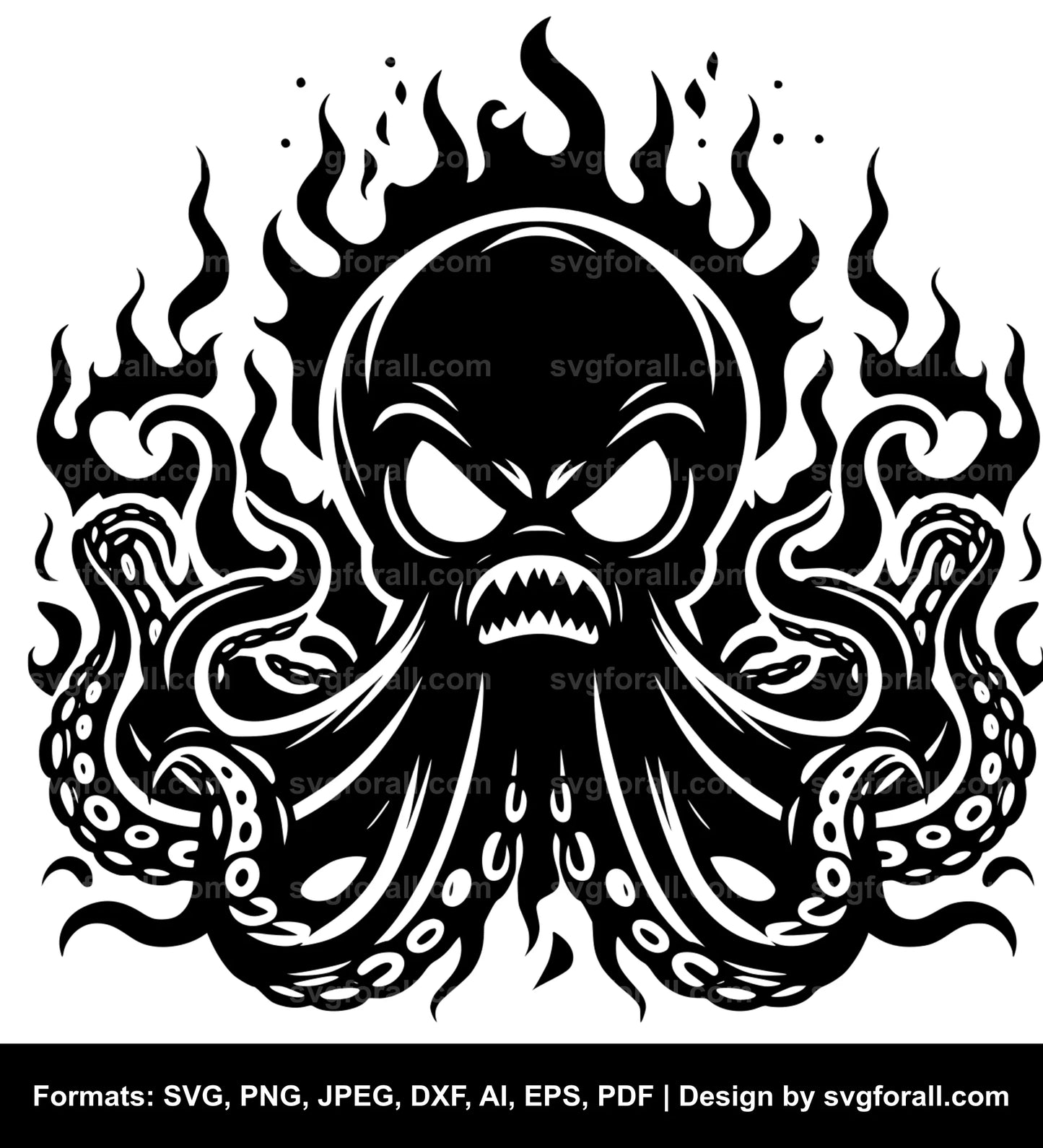 Angry Octopus SVG File