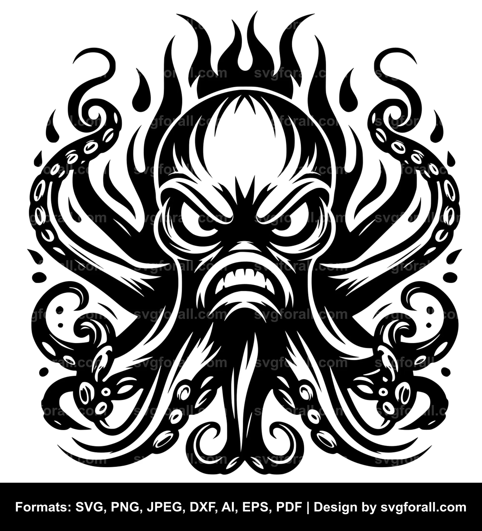 Angry Octopus SVG PNG