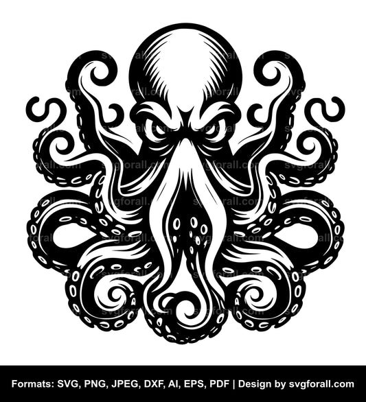 Angry Octopus Vector SVG