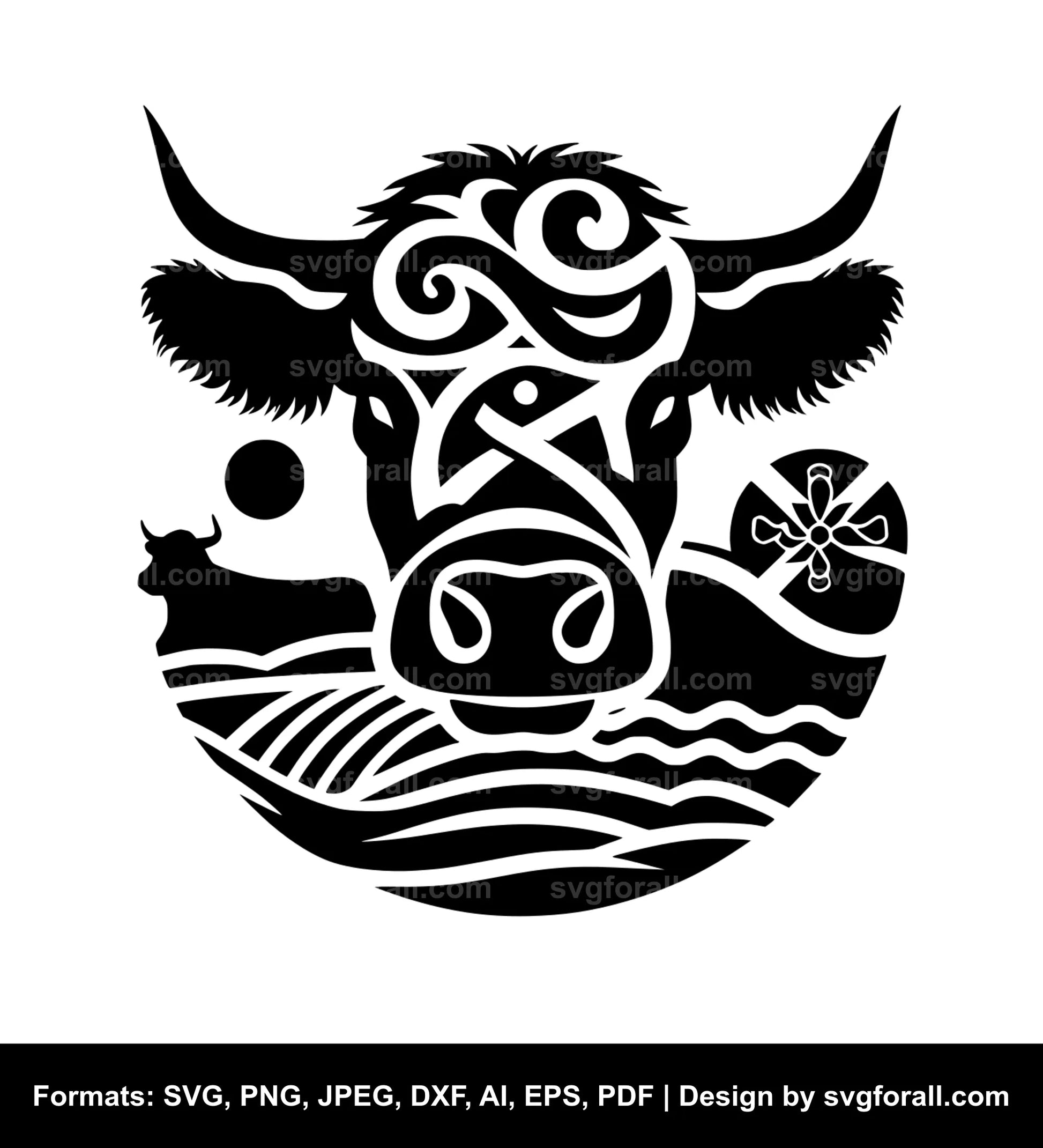 Angus Cow Black SVG