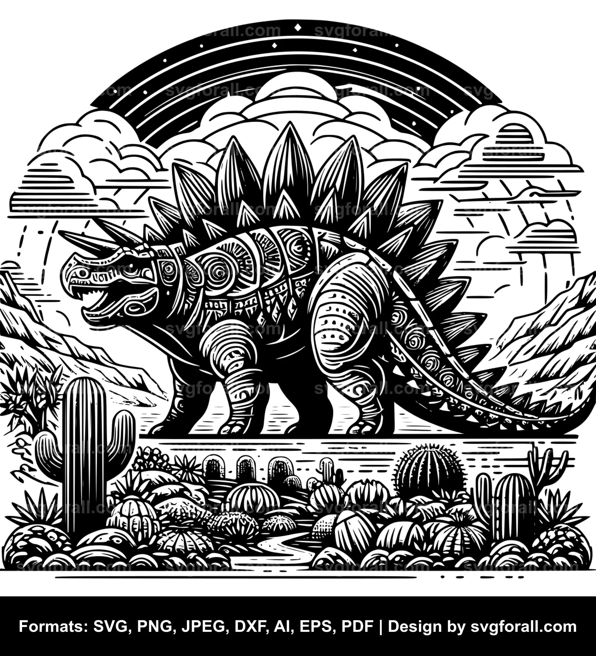 Ankylosaurus Black SVG