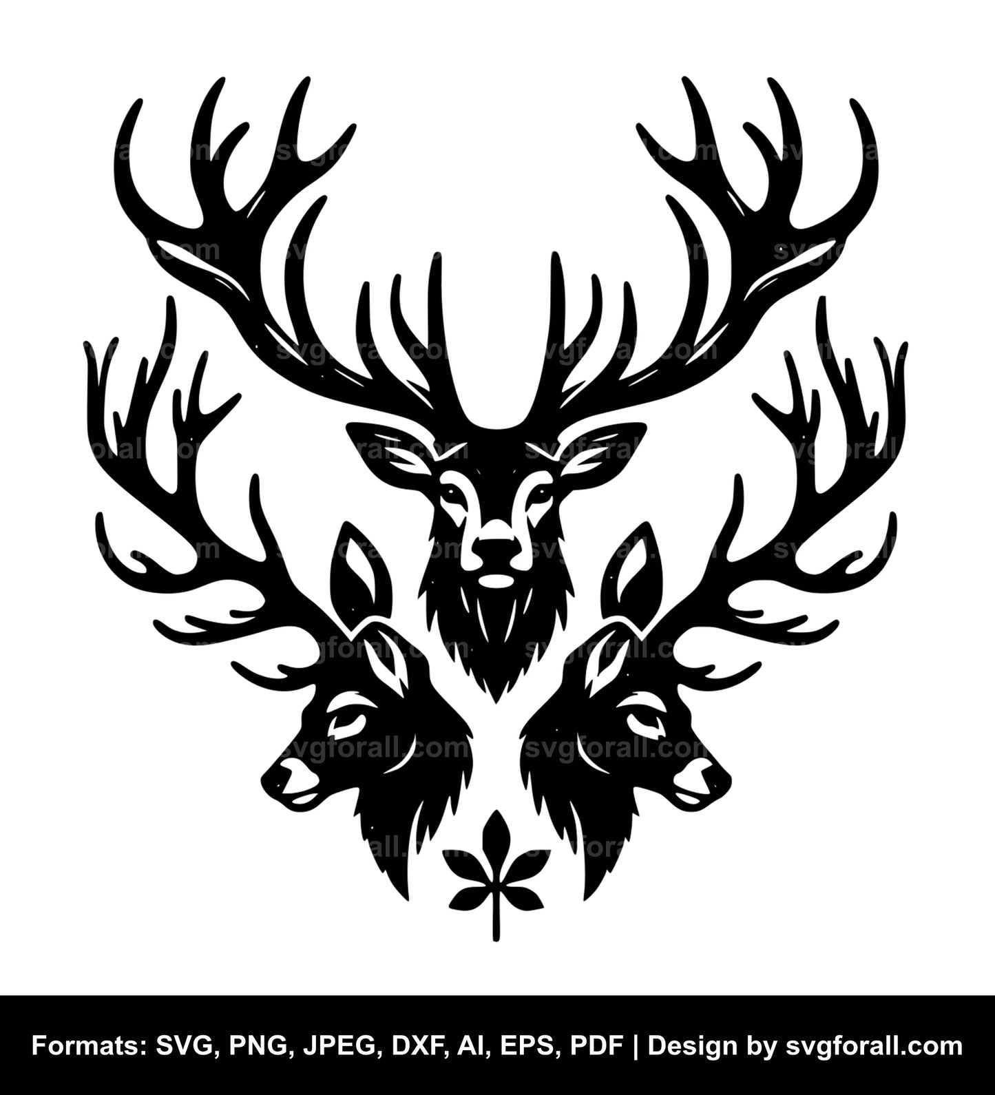 Antlers Black SVG PNG