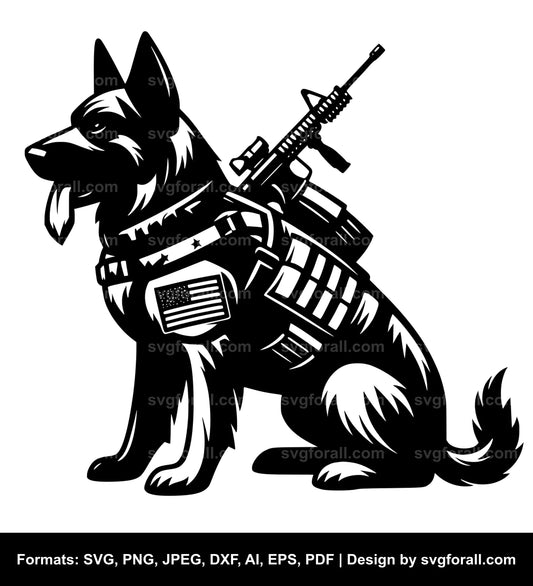 Army Dog SVG Vector