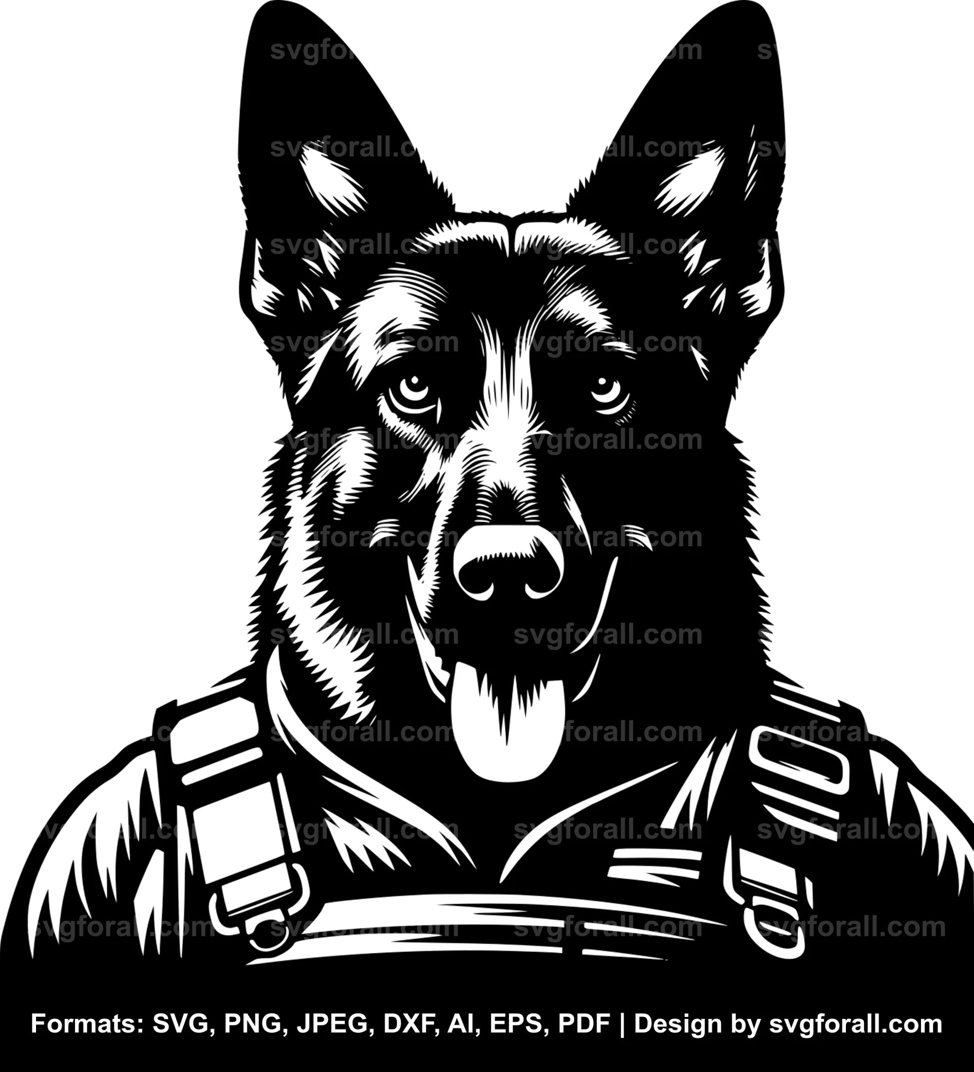 Army Dog Vector SVG