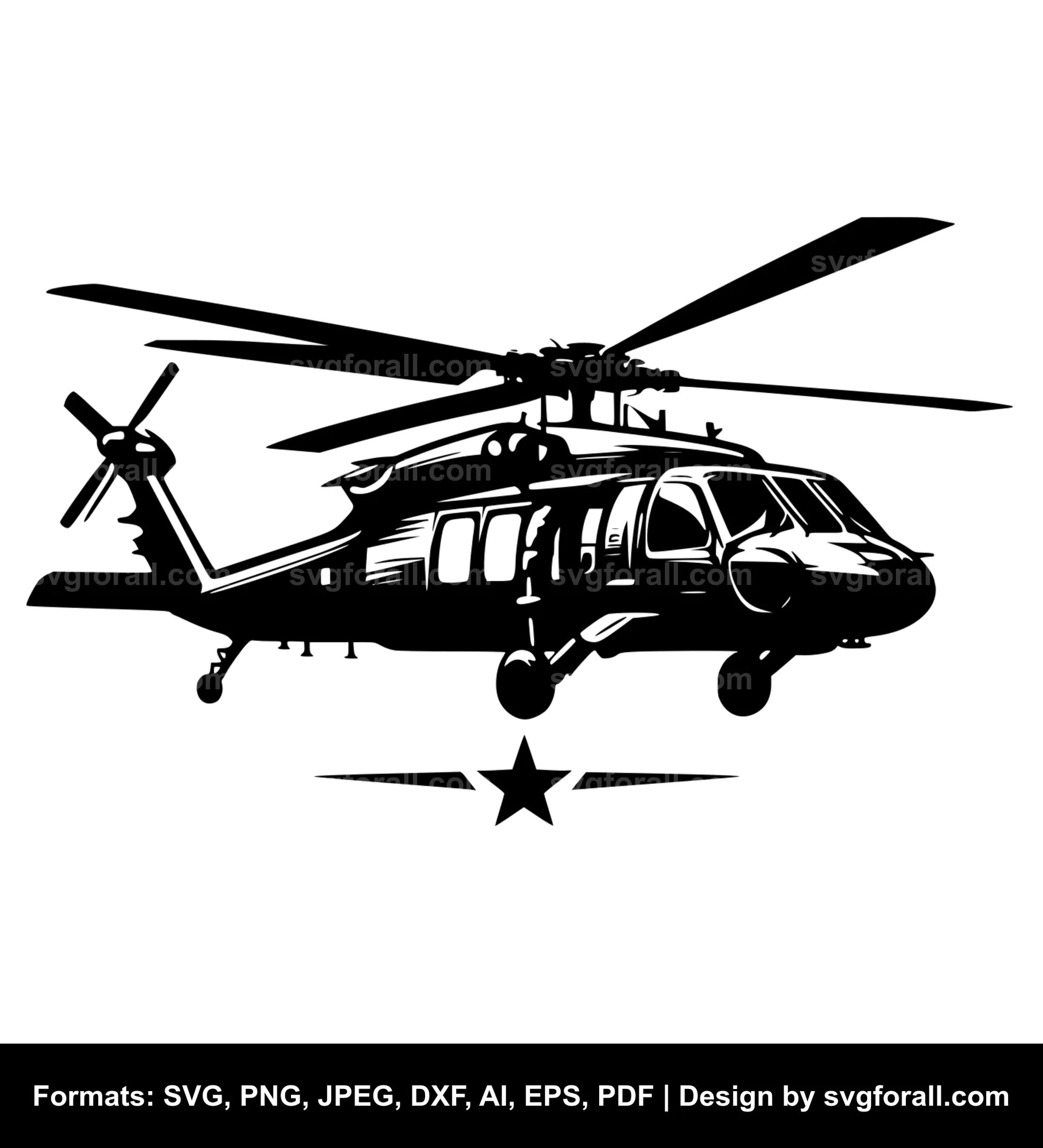 Army Helicopter Black SVG