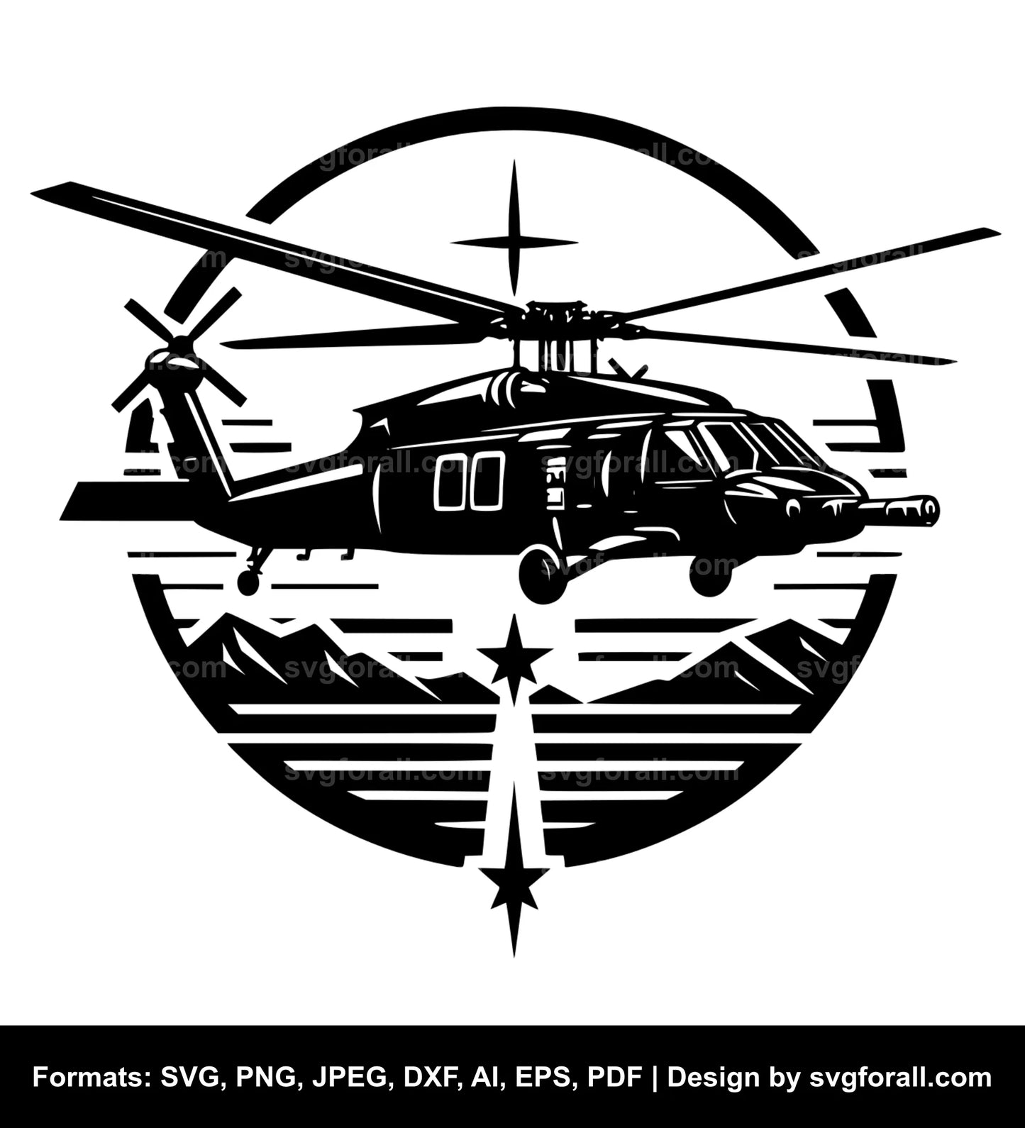 Army Helicopter SVG Vector