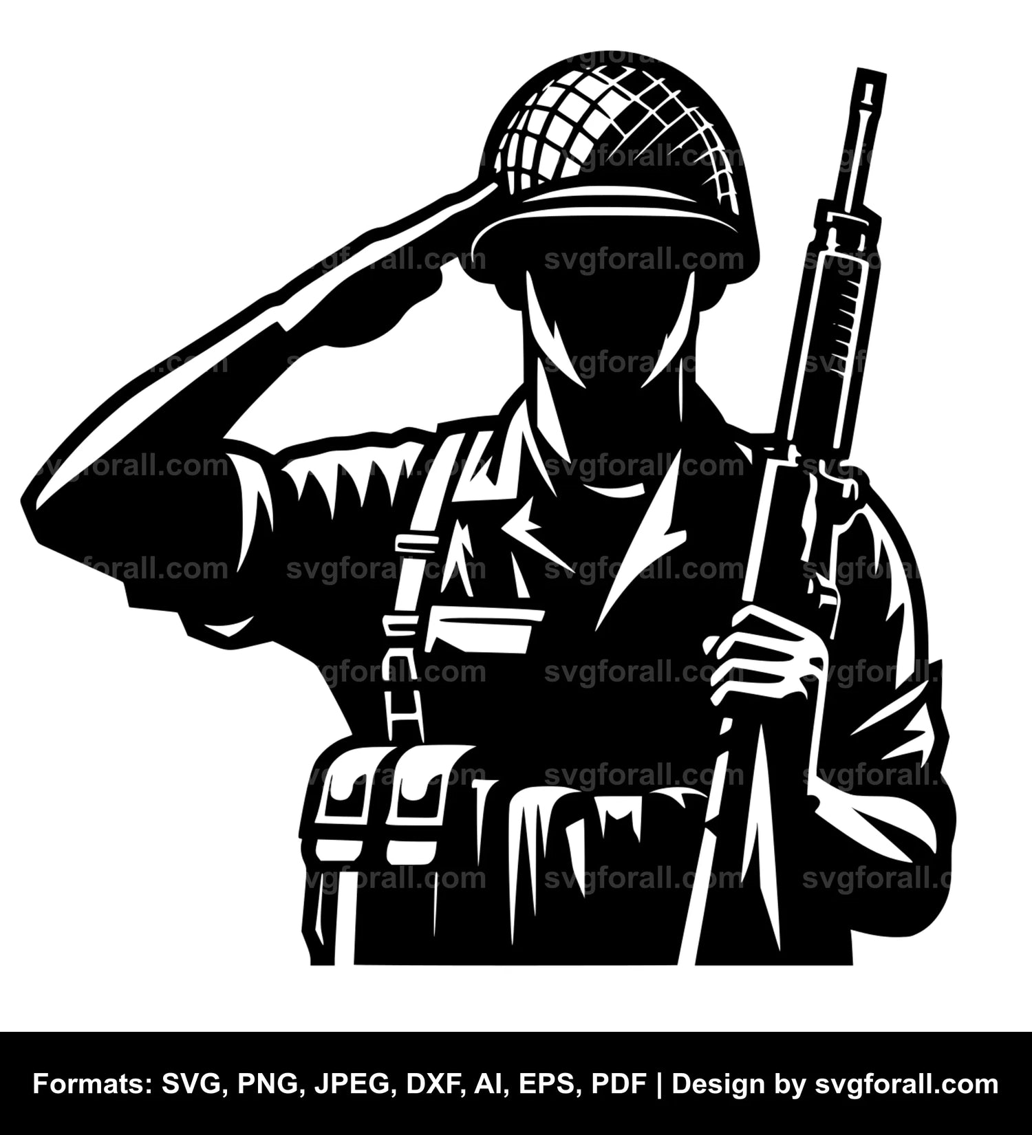 Army Man Saluting Vector SVG