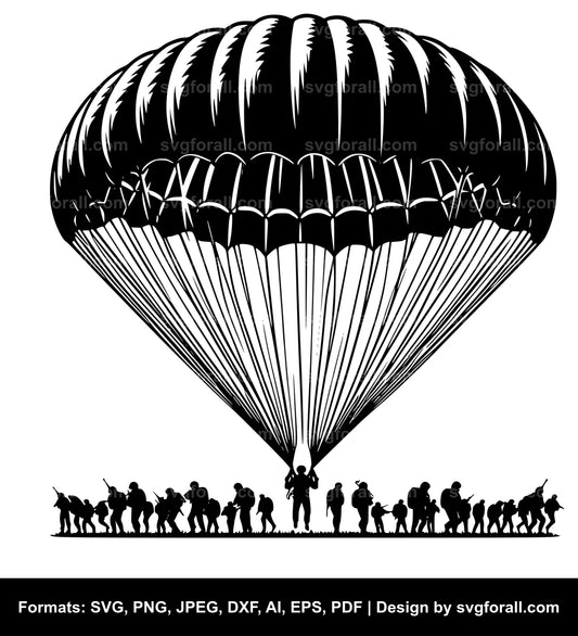 Army Parachute Black SVG