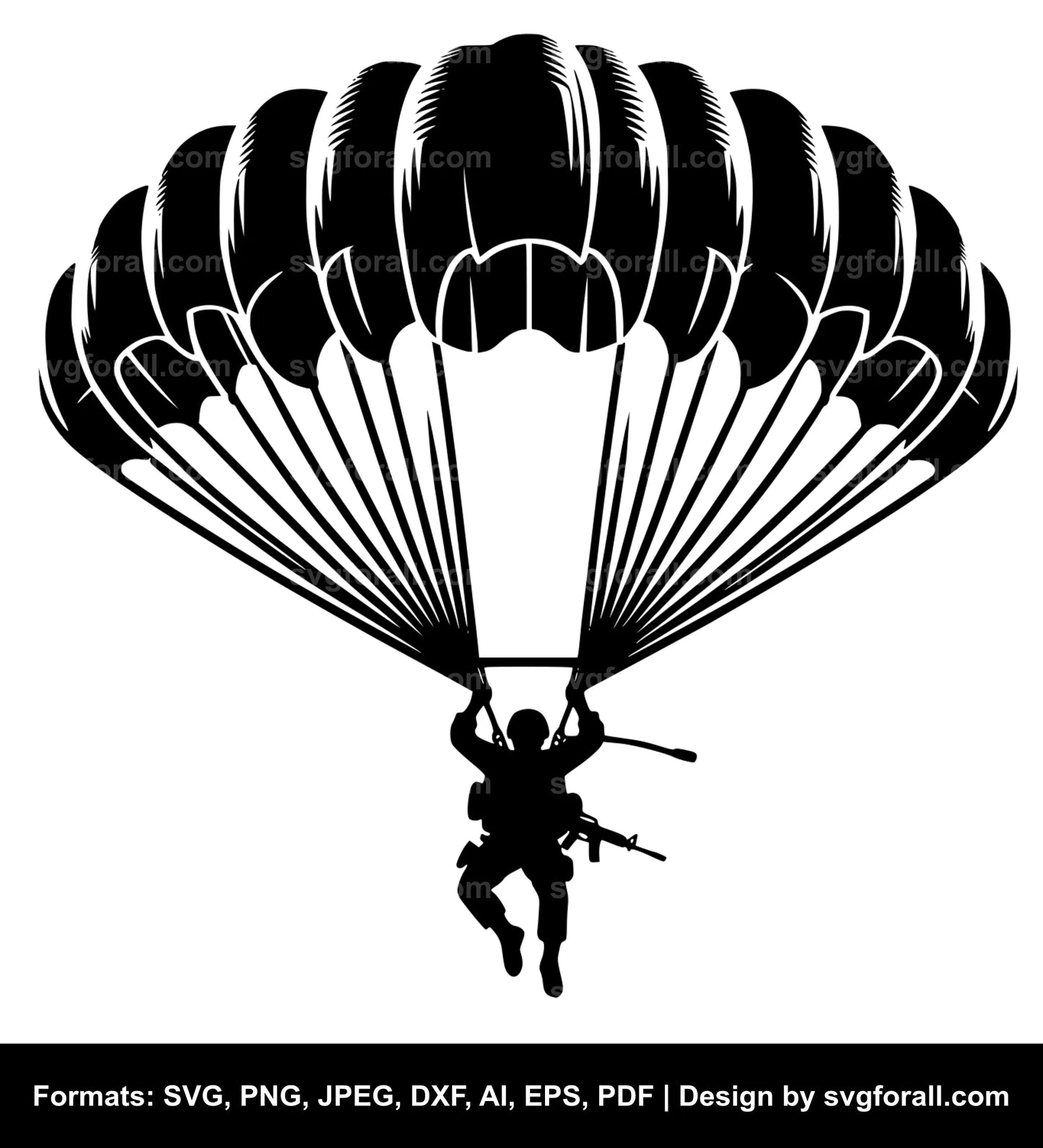 Army Parachute Vector SVG