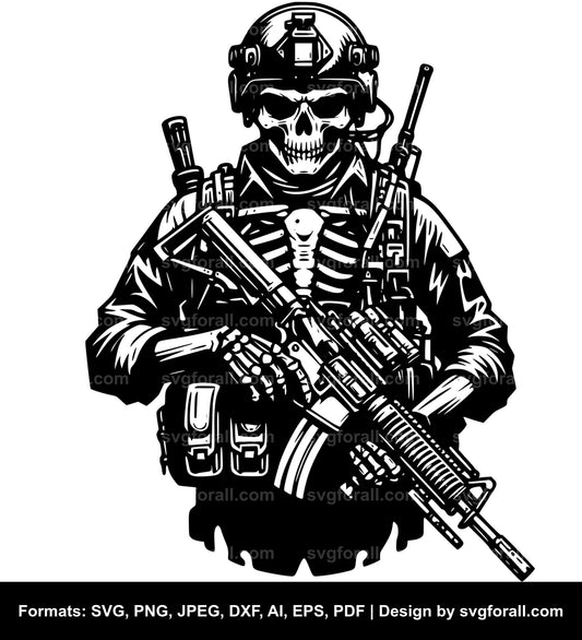 Army Skeleton SVG File