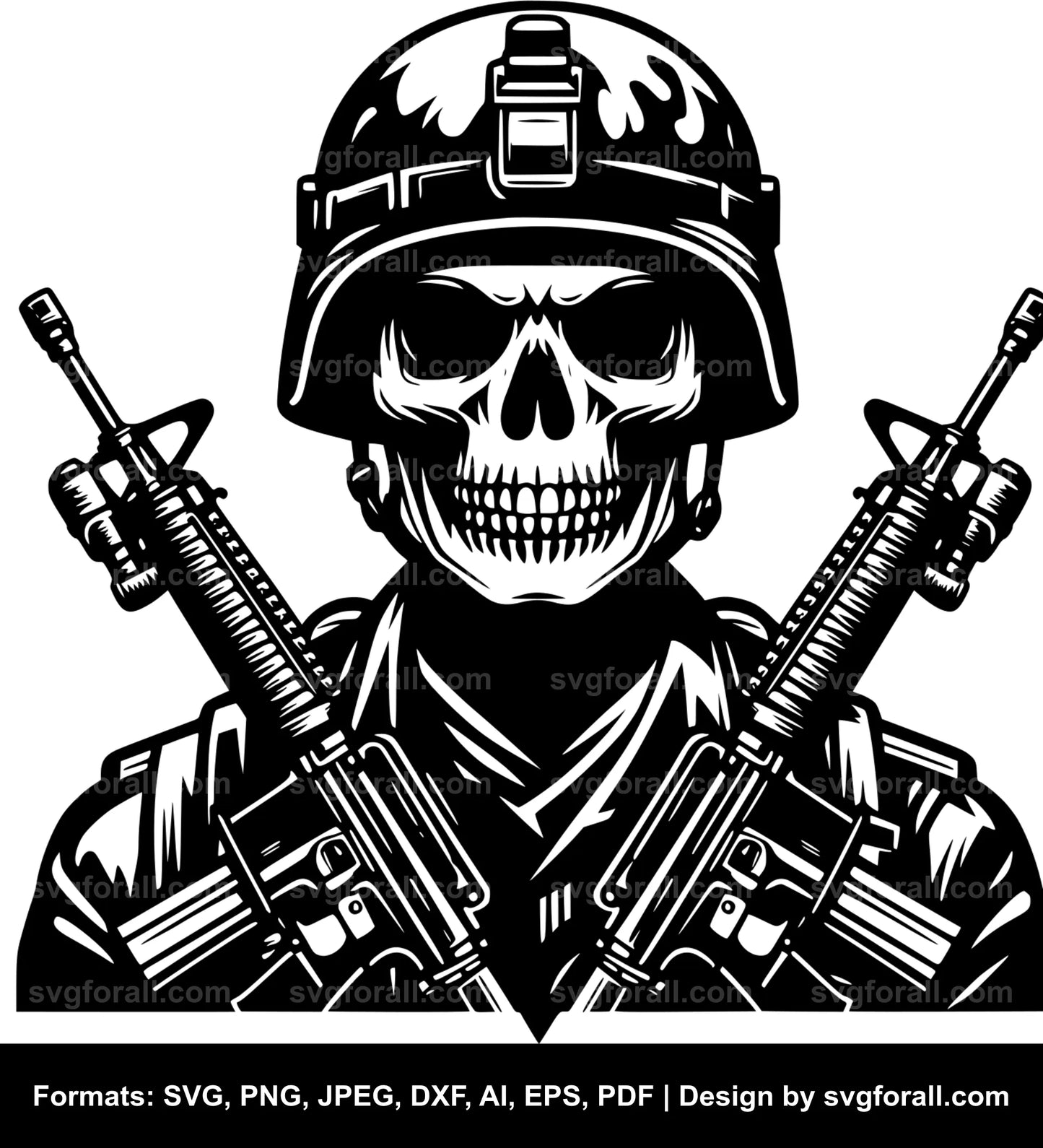 Army Skeleton Vector SVG