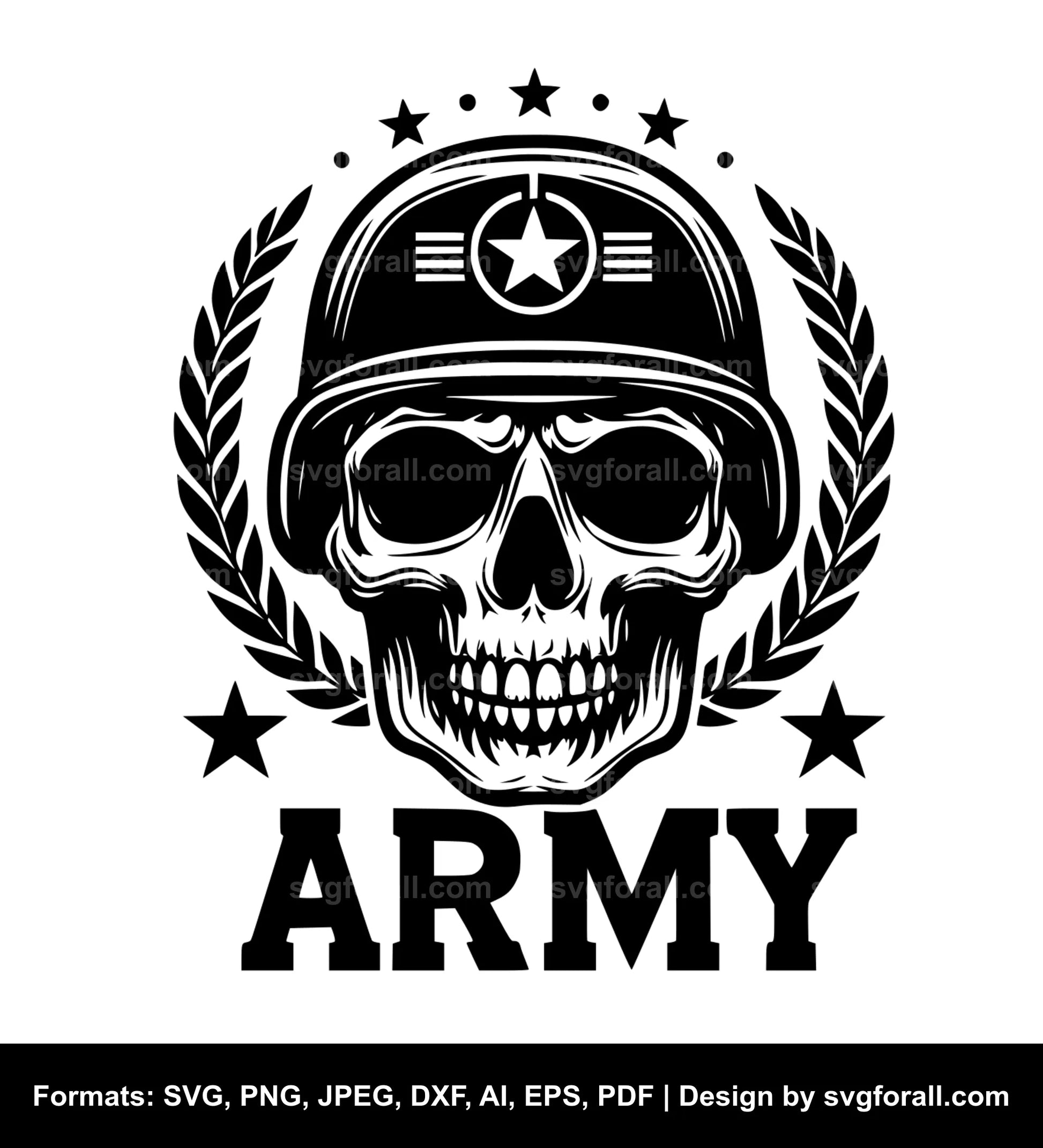 Army Skull SVG PNG