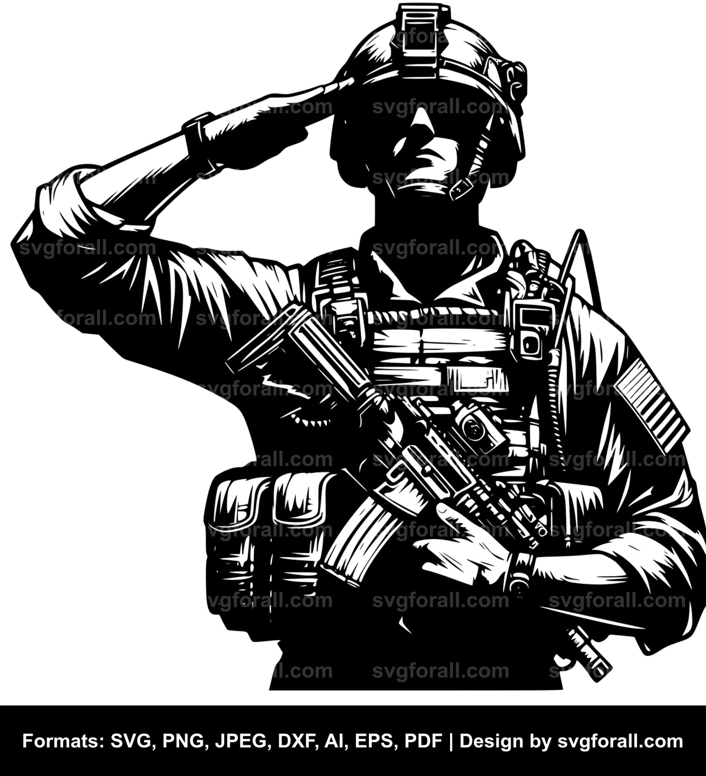 Army Soldier Salute SVG Vector