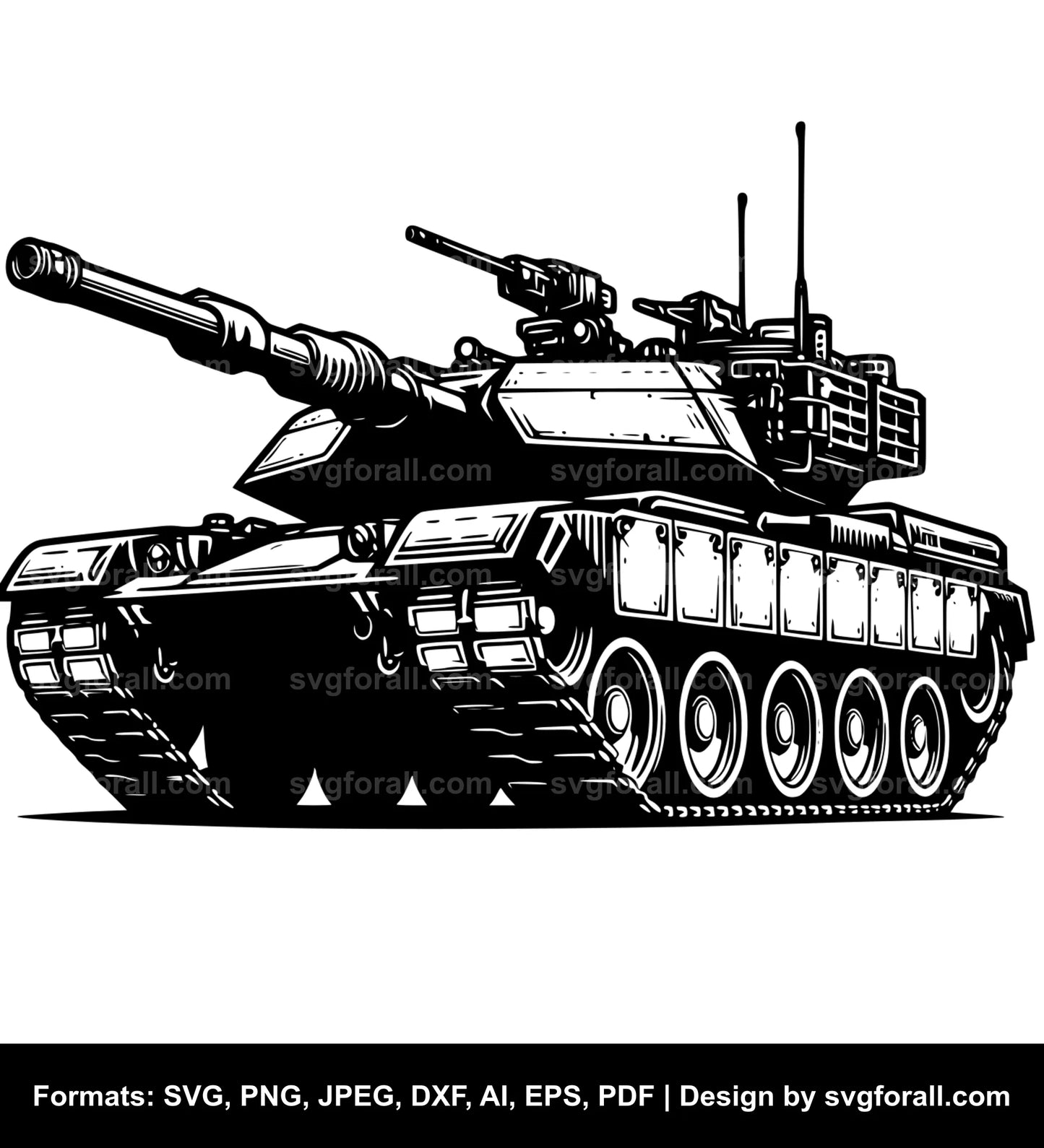 Army Tank Black SVG