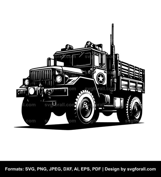 Army Truck Black SVG