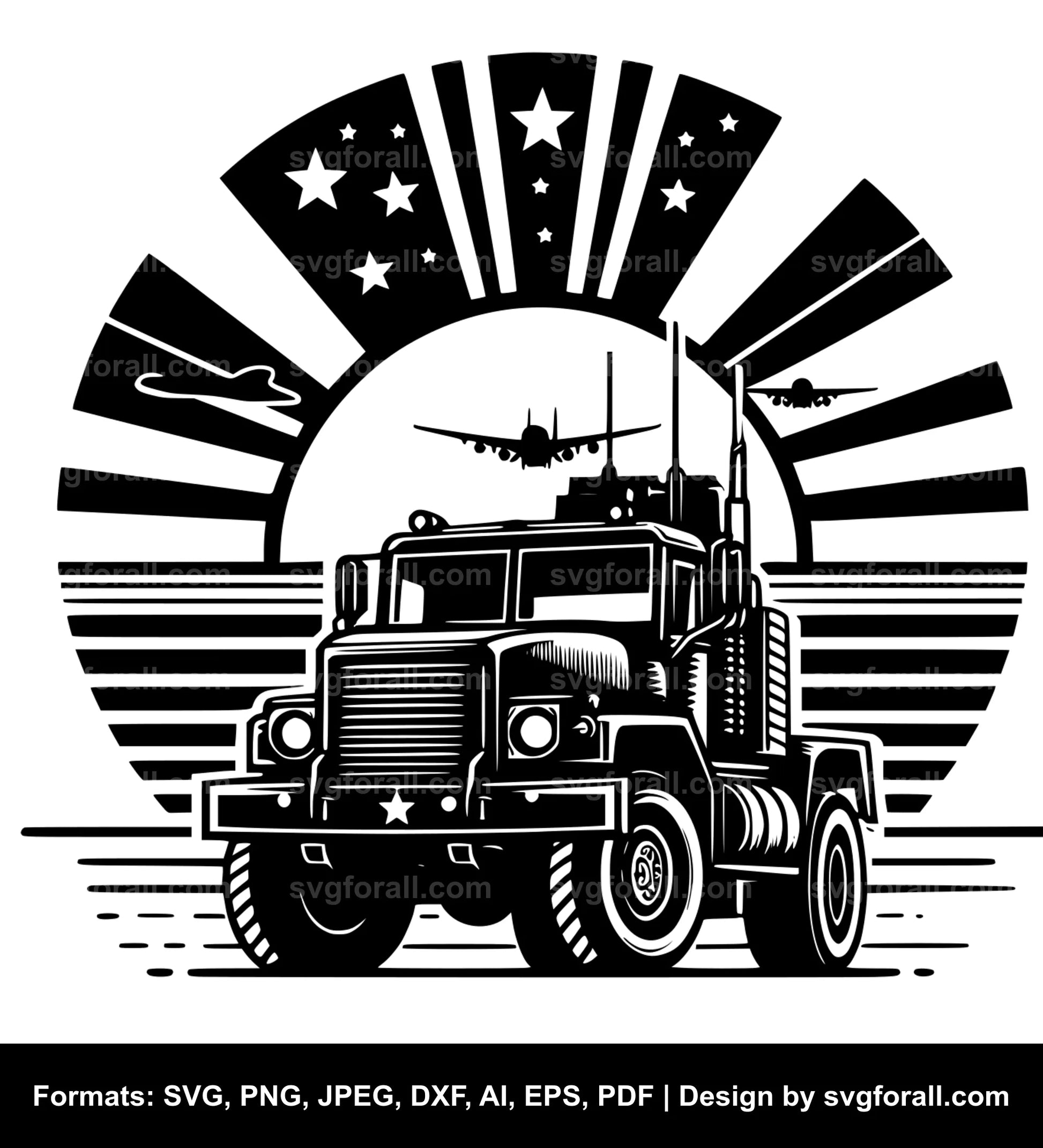 Army Truck SVG PNG