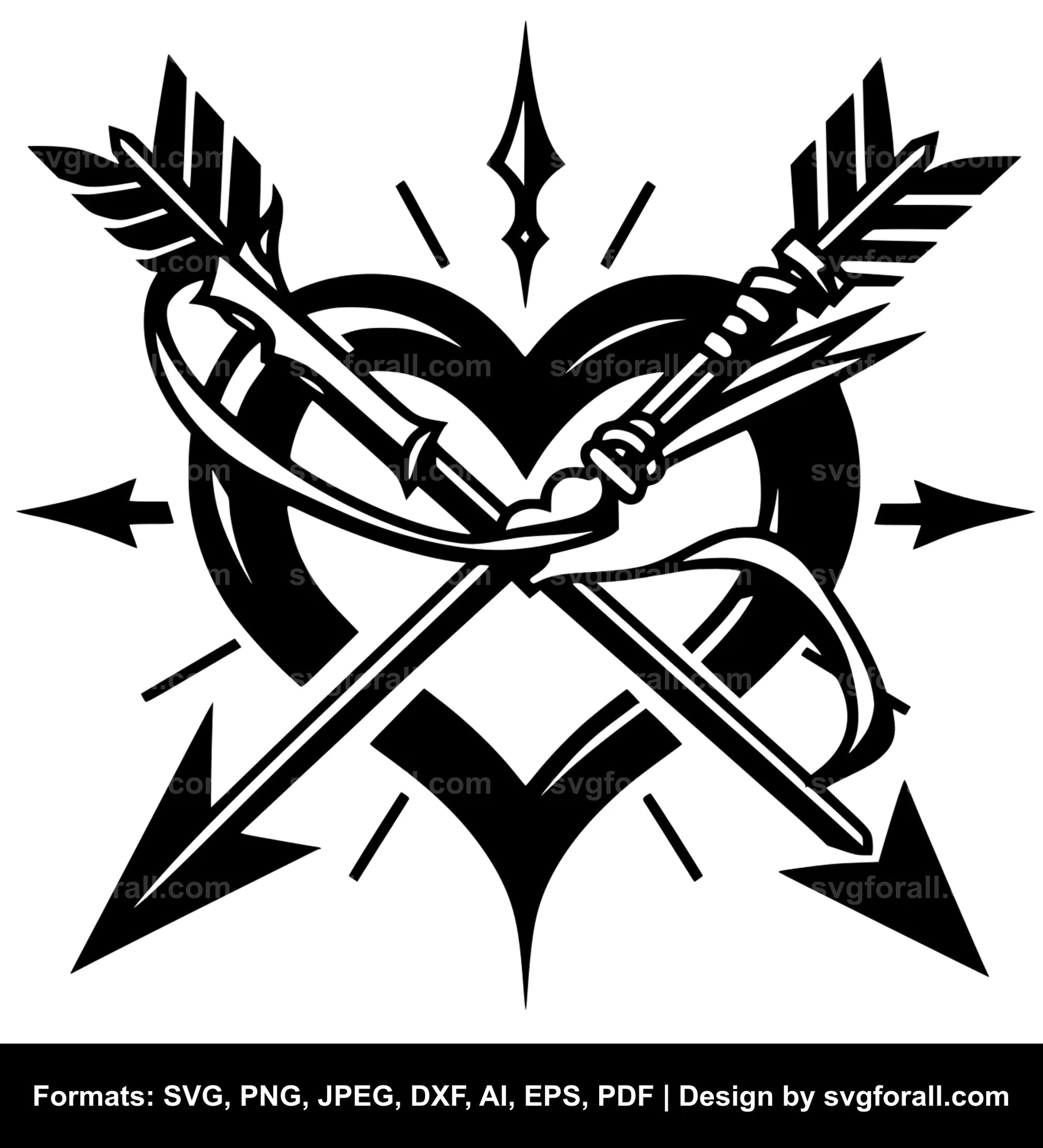 Arrow With Heart SVG PNG