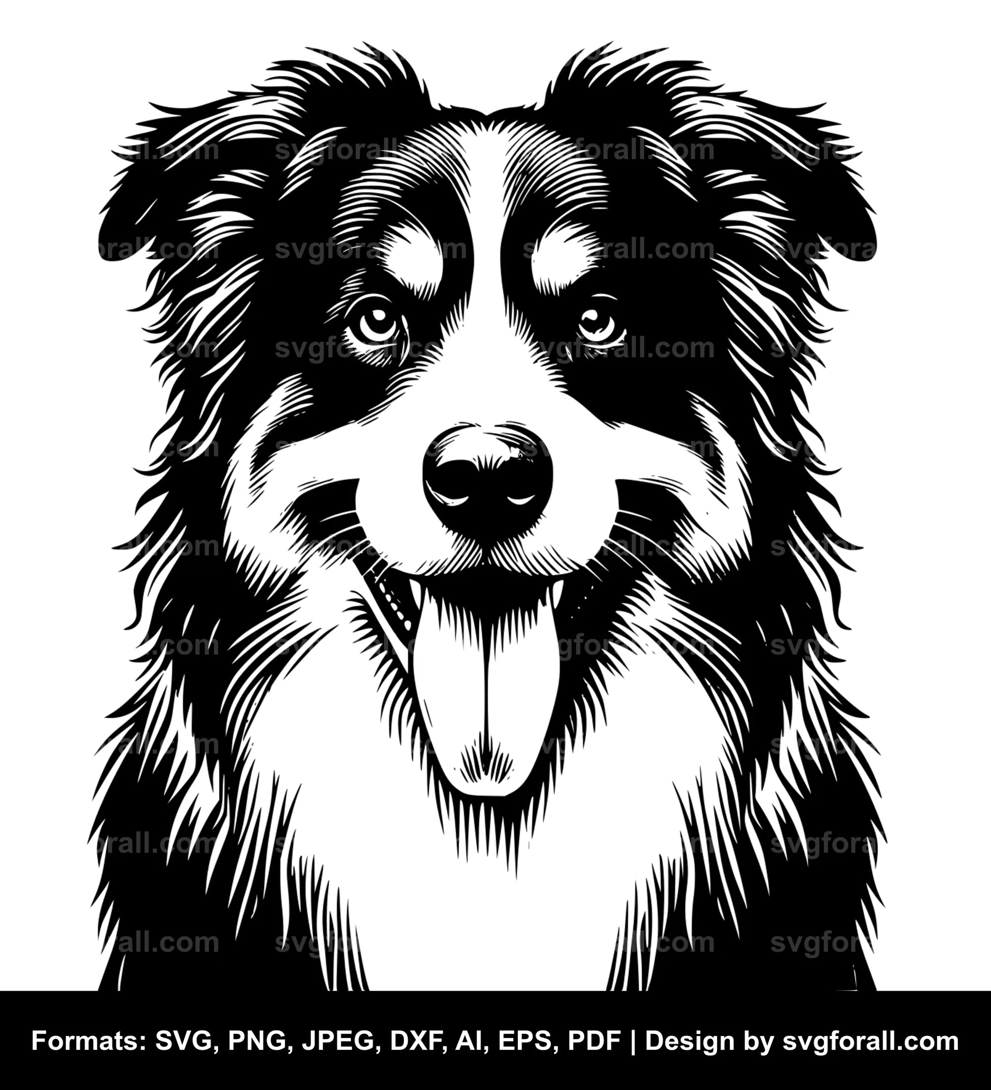 Australian Shepherd Dog Black SVG