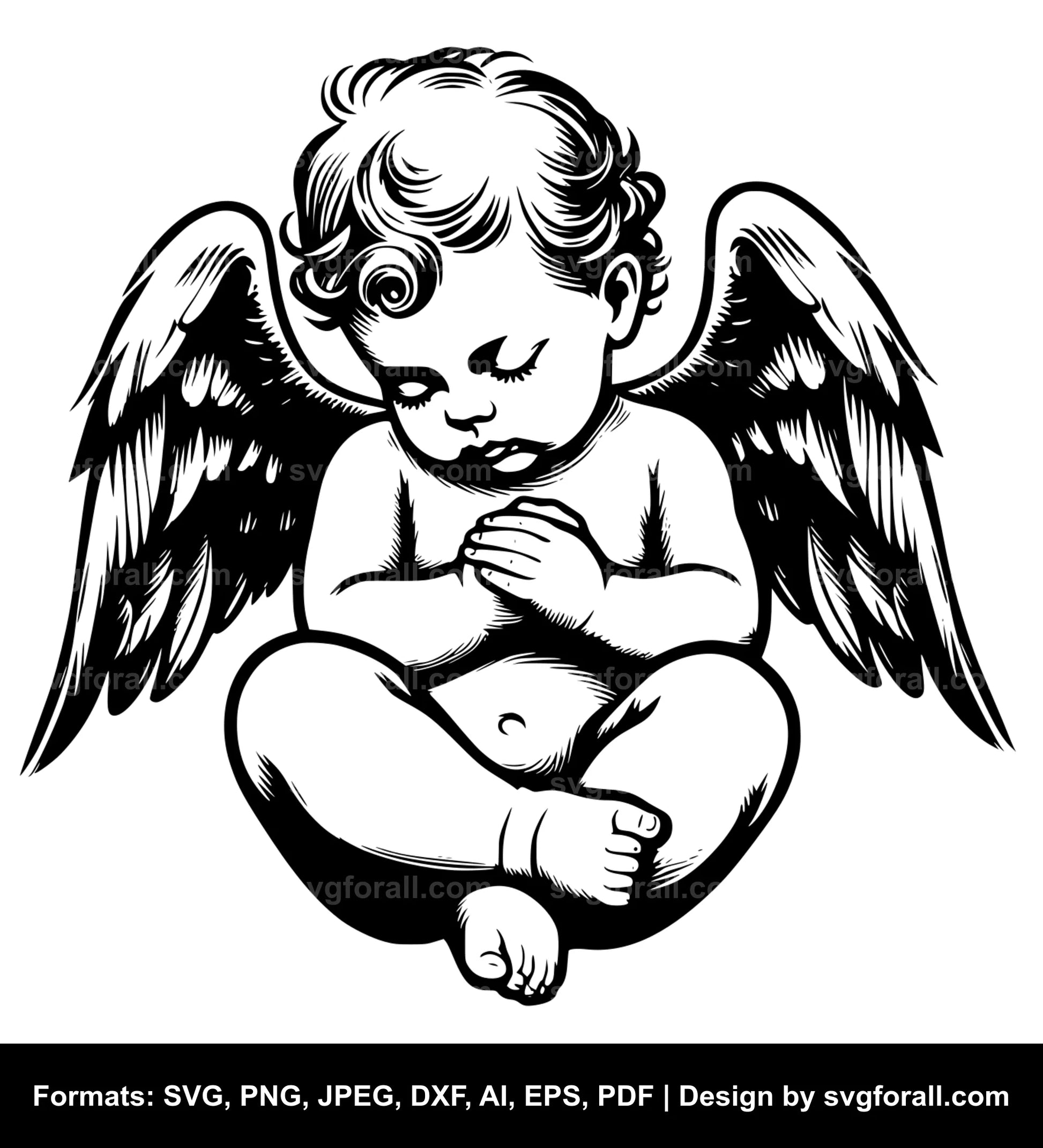 Baby Angel SVG Vector