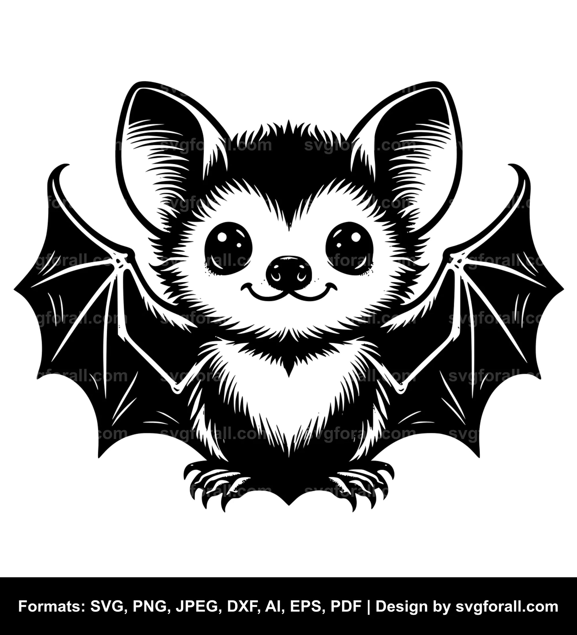 Baby Bat Black SVG