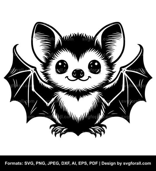 Baby Bat Black SVG