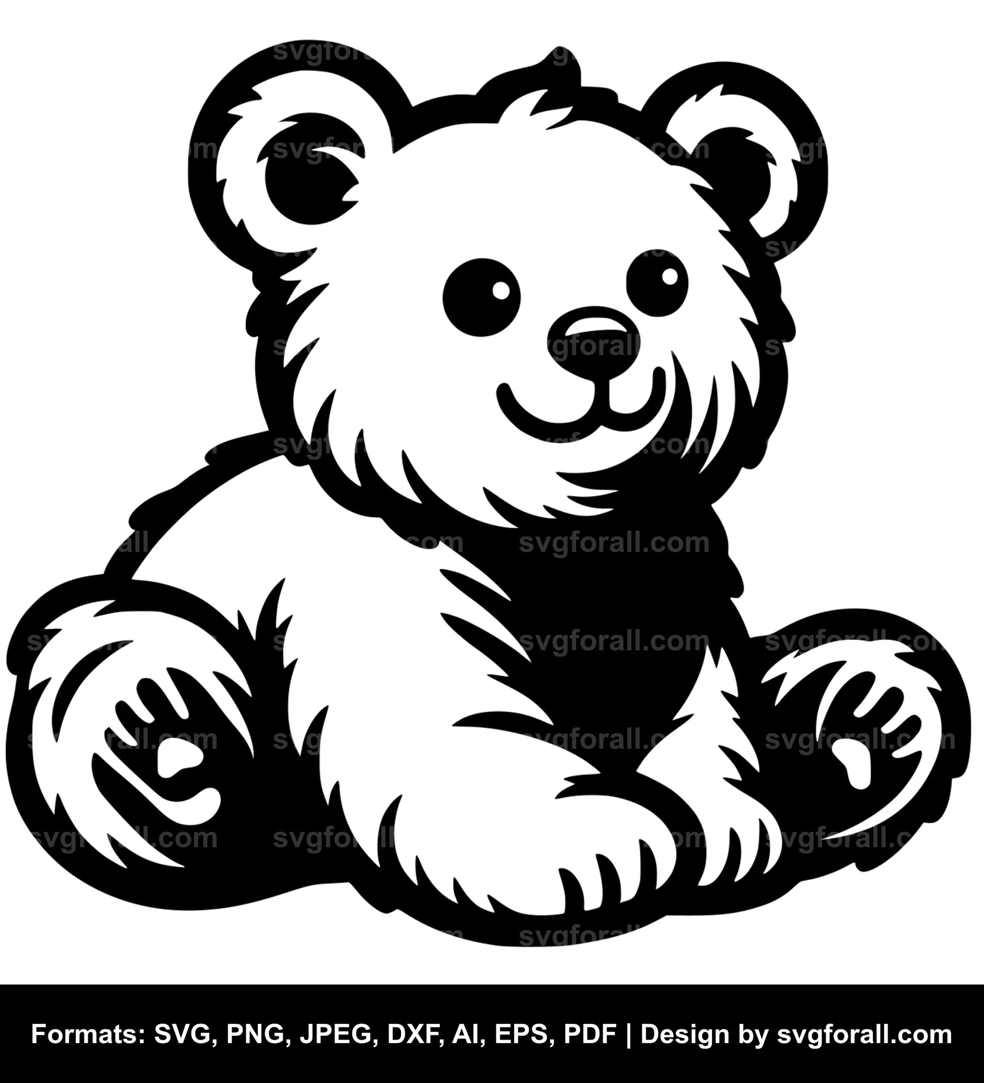 Baby Bear Black SVG