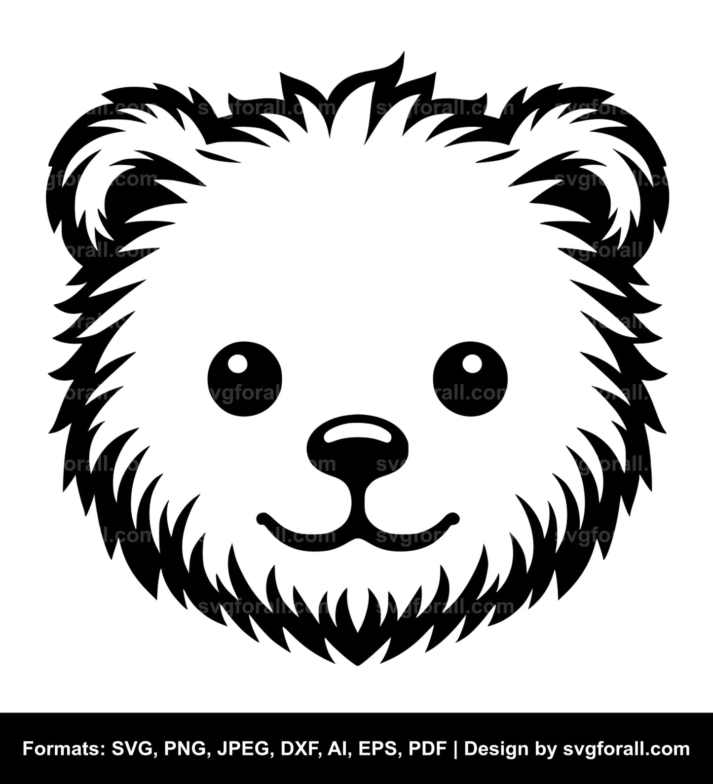 Baby Bear Face Black SVG