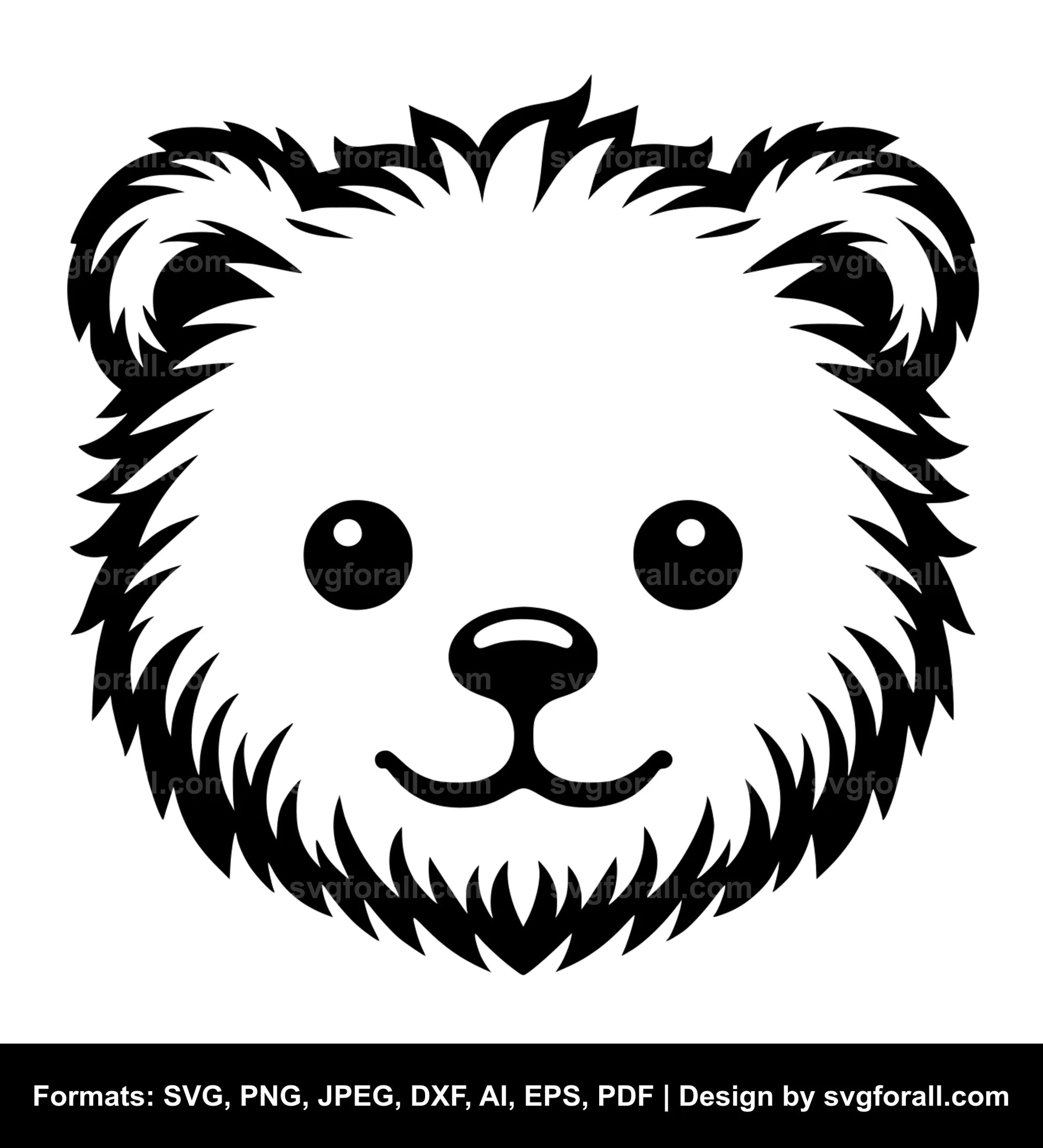 Baby Bear Face Black SVG