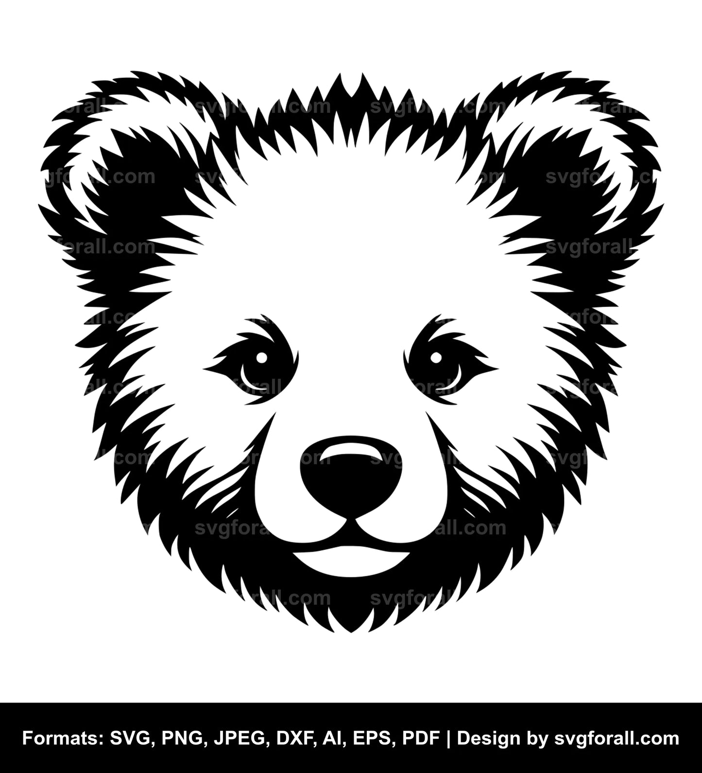 Baby Bear Face SVG Design