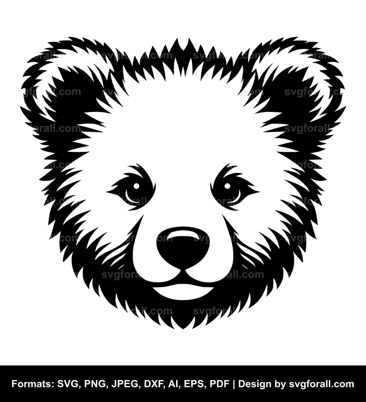 Baby Bear Face SVG Design