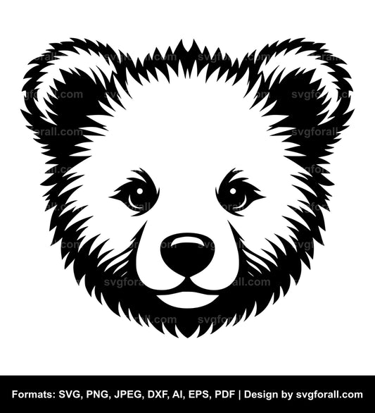 Baby Bear Face SVG Design