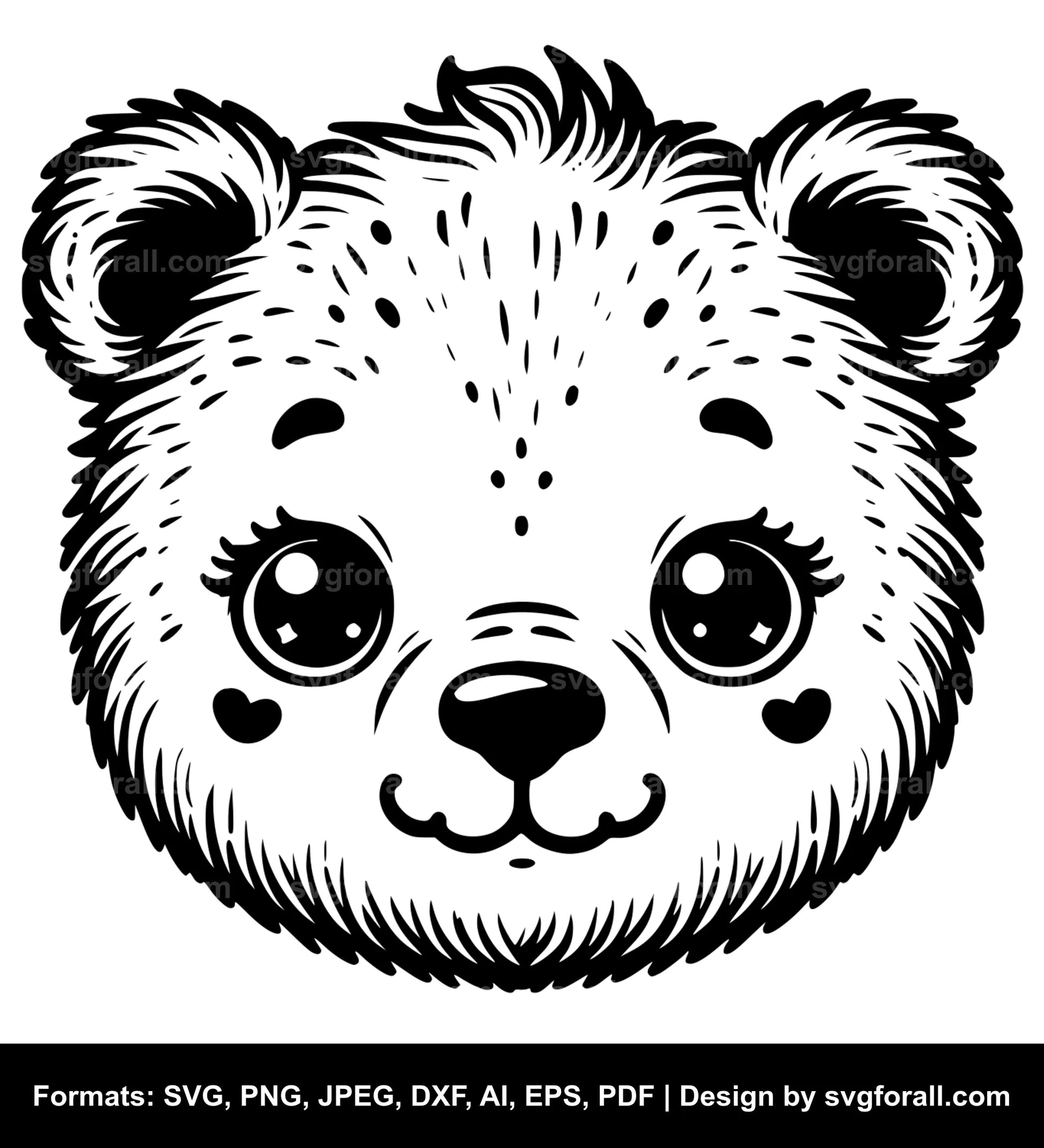 Baby Bear Face SVG PNG