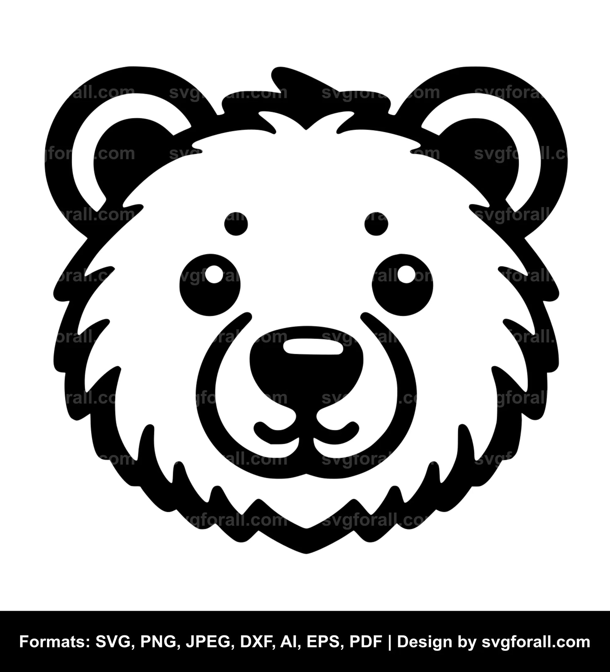 Baby Bear Face SVG Vector