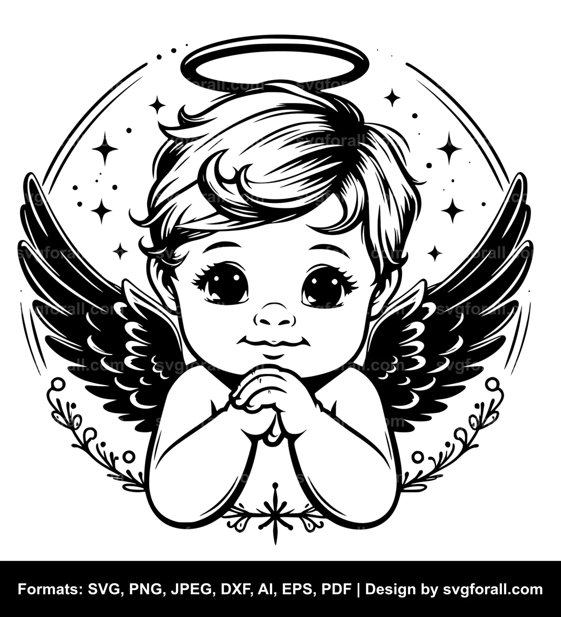 Baby Boy Angel SVG Design