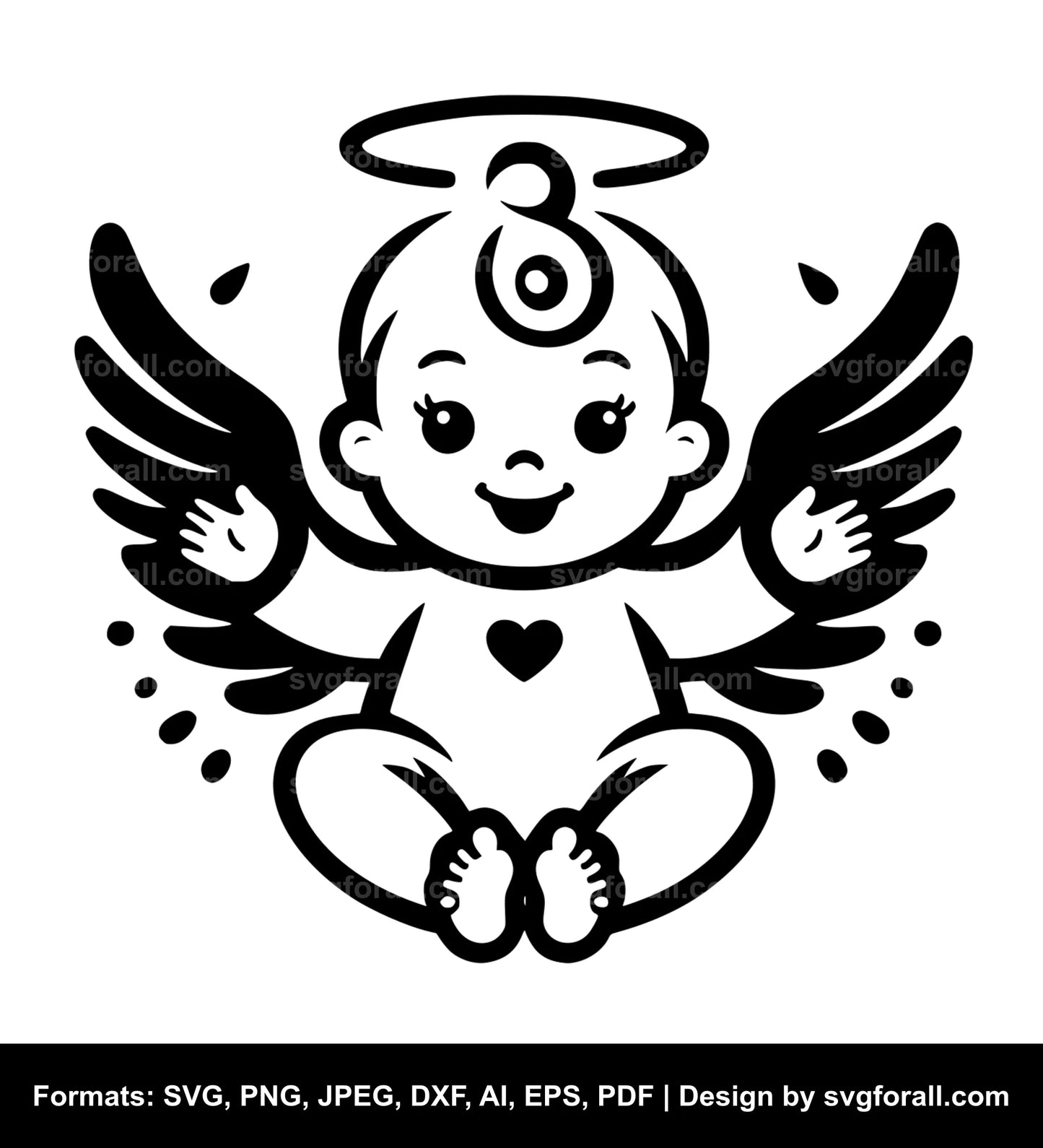 Baby Boy Angel SVG Vector