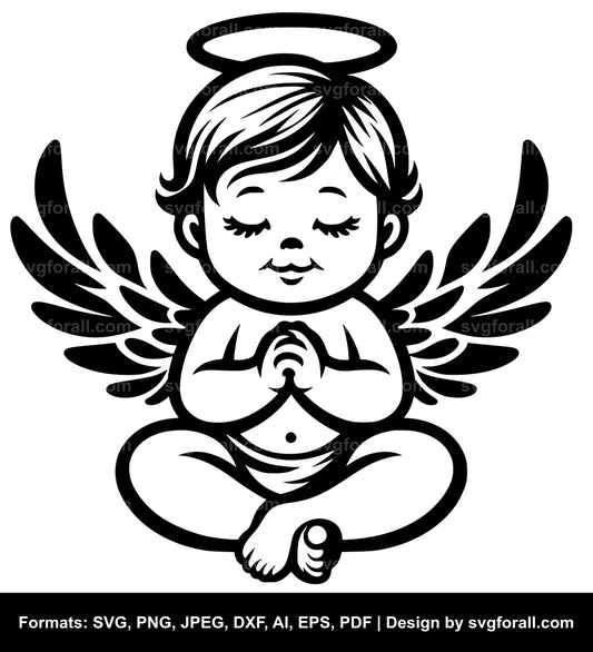 Baby Boy Angel Vector SVG