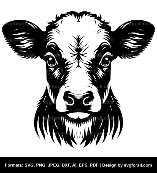 Baby Cow Face Cricut SVG