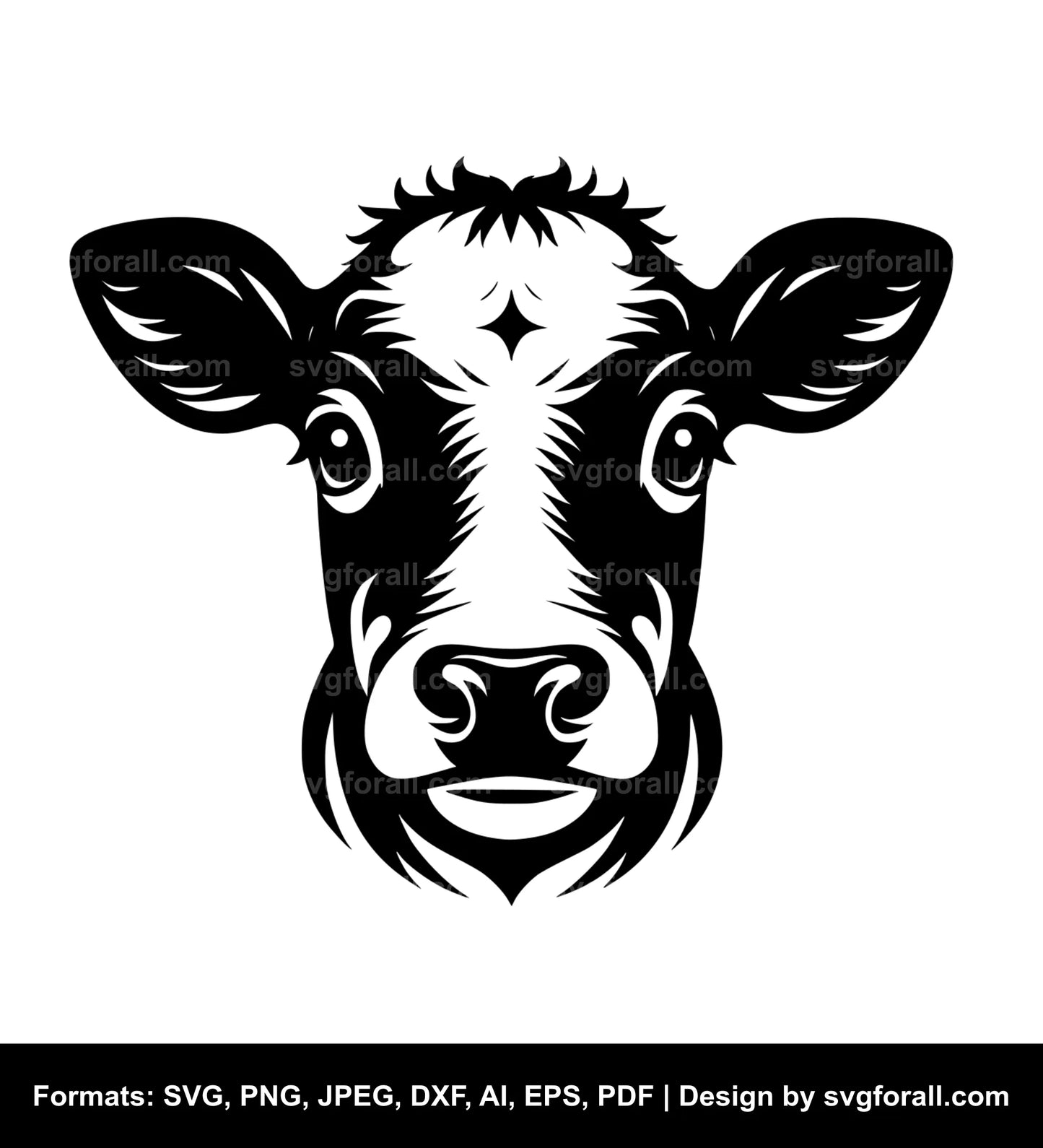 Baby Cow Face SVG Design