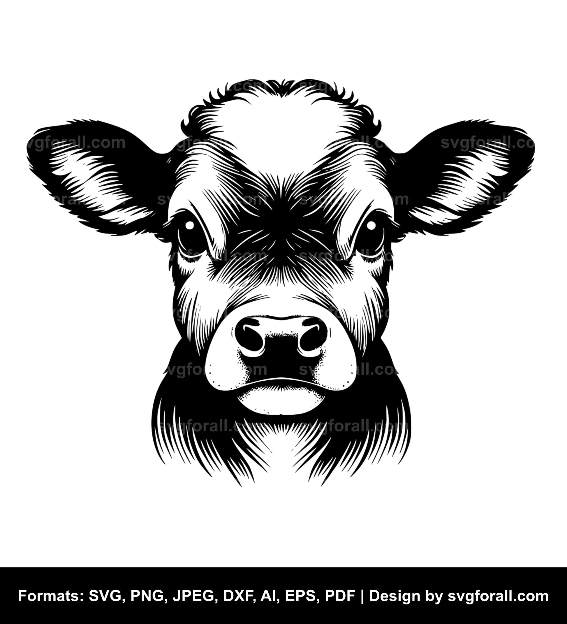 Baby Cow Face SVG File